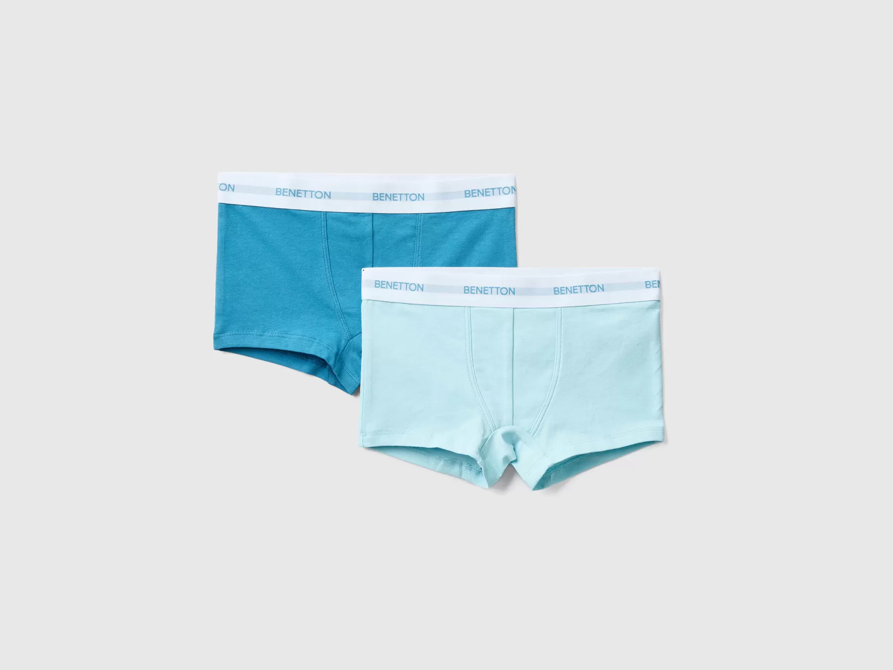 Benetton Due Boxer Con Elastico Logato Turchese Shop