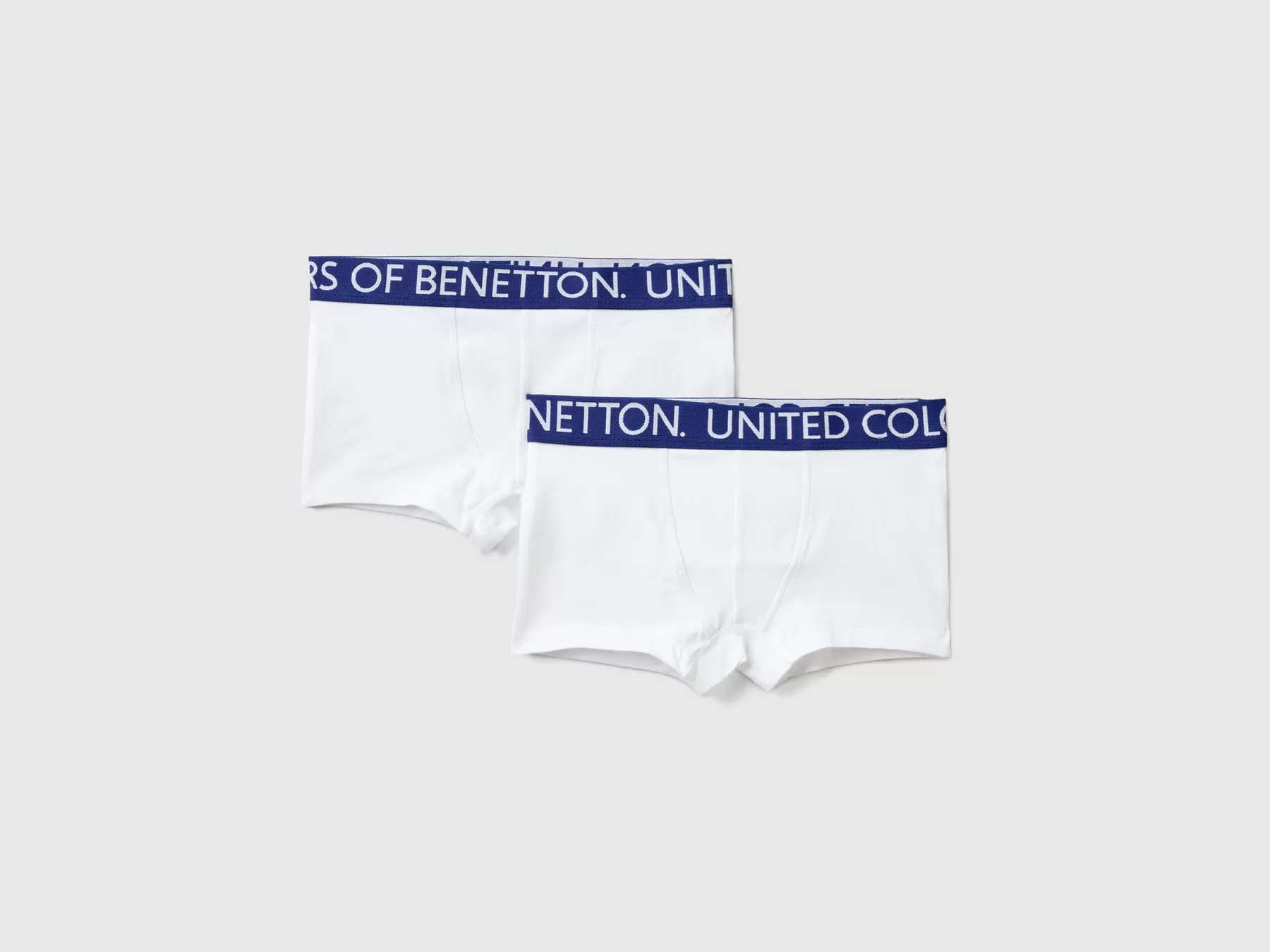 Benetton Due Boxer In Cotone Bio Stretch Bianco Cheap