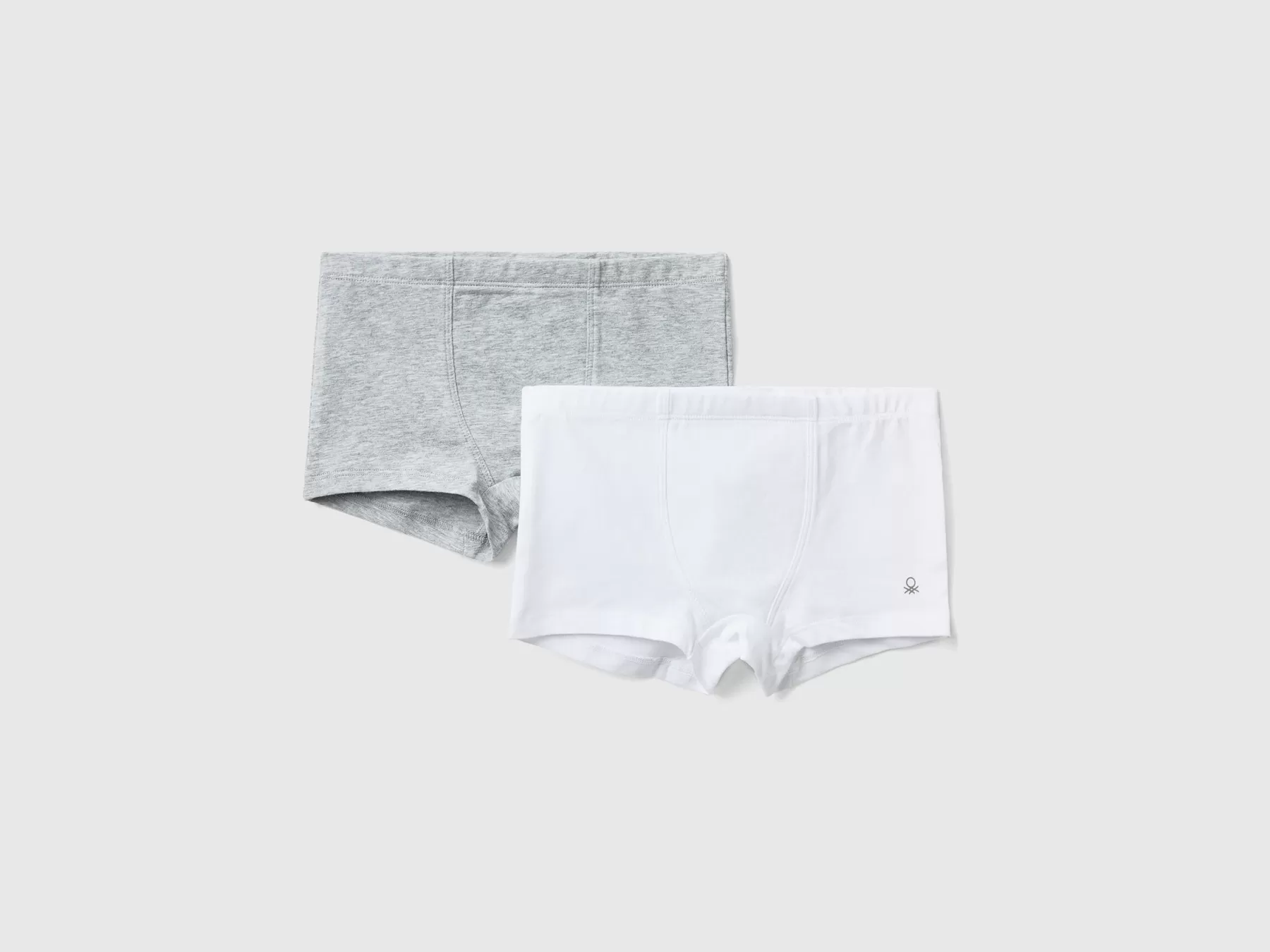 Benetton Due Boxer In Cotone Elasticizzato Grigio Chiaro Cheap