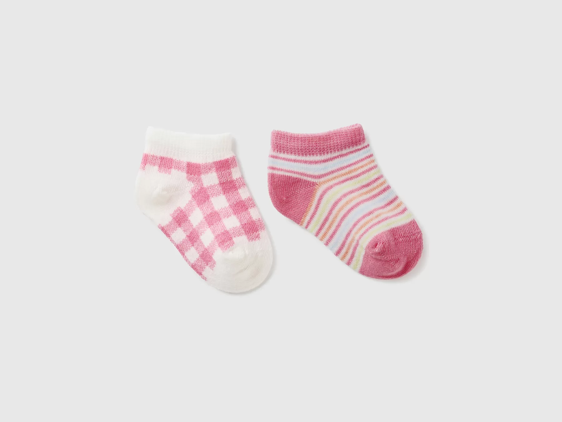 Benetton Due Calzini Corti Jacquard Rosa Store