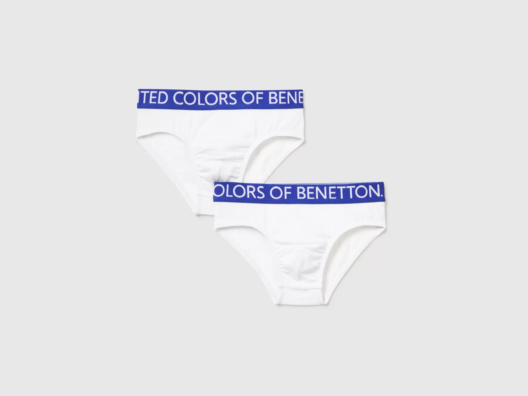 Benetton Due Slip Con Elastico Logato Bianco Best Sale