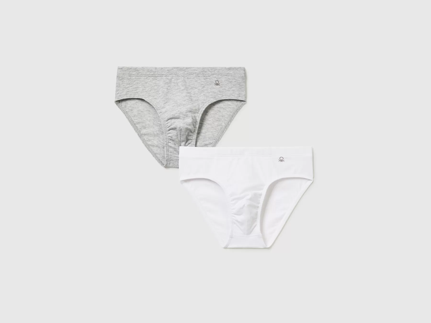 Benetton Due Slip In Cotone Elasticizzato Grigio Chiaro Shop