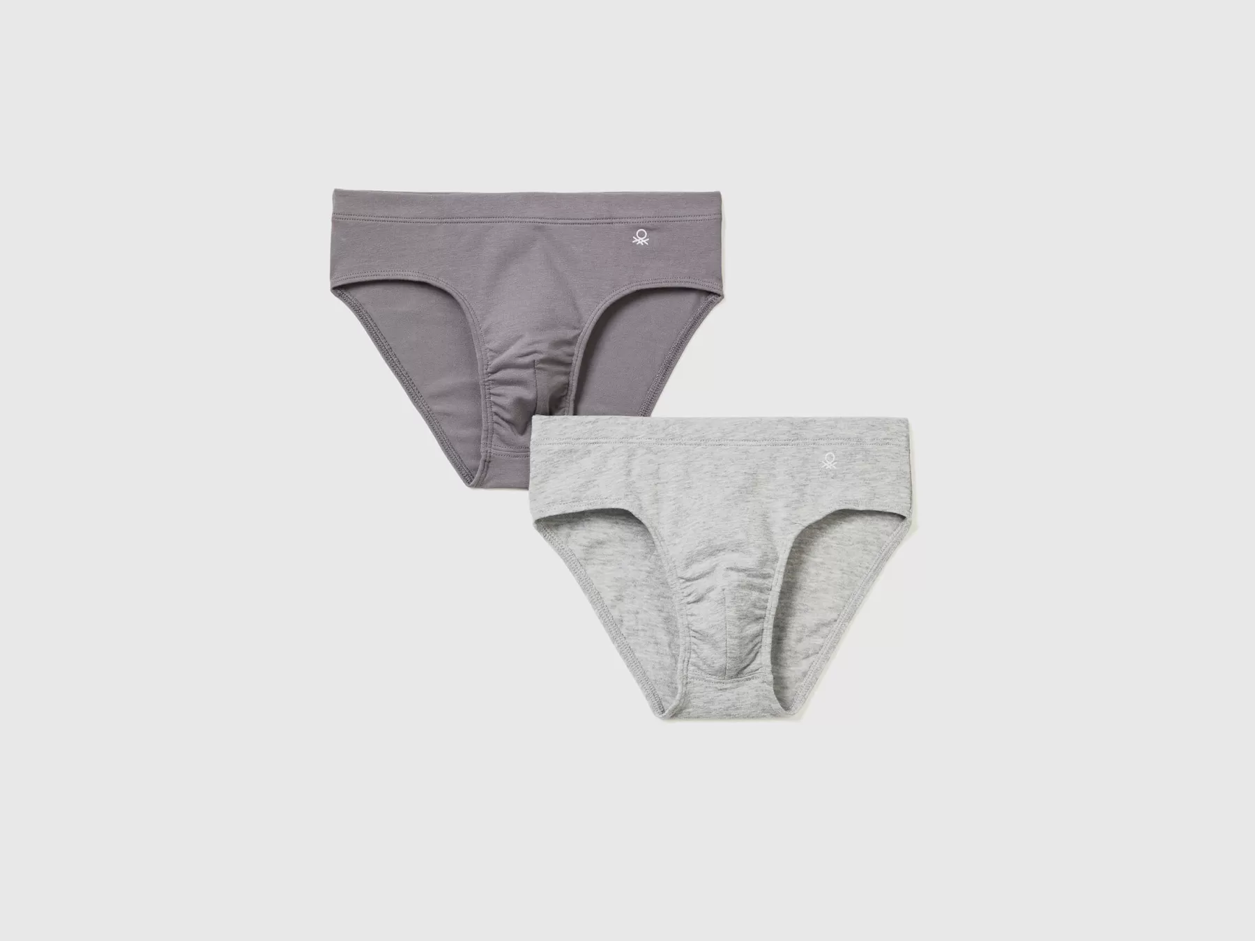 Benetton Due Slip In Cotone Elasticizzato Grigio Cheap