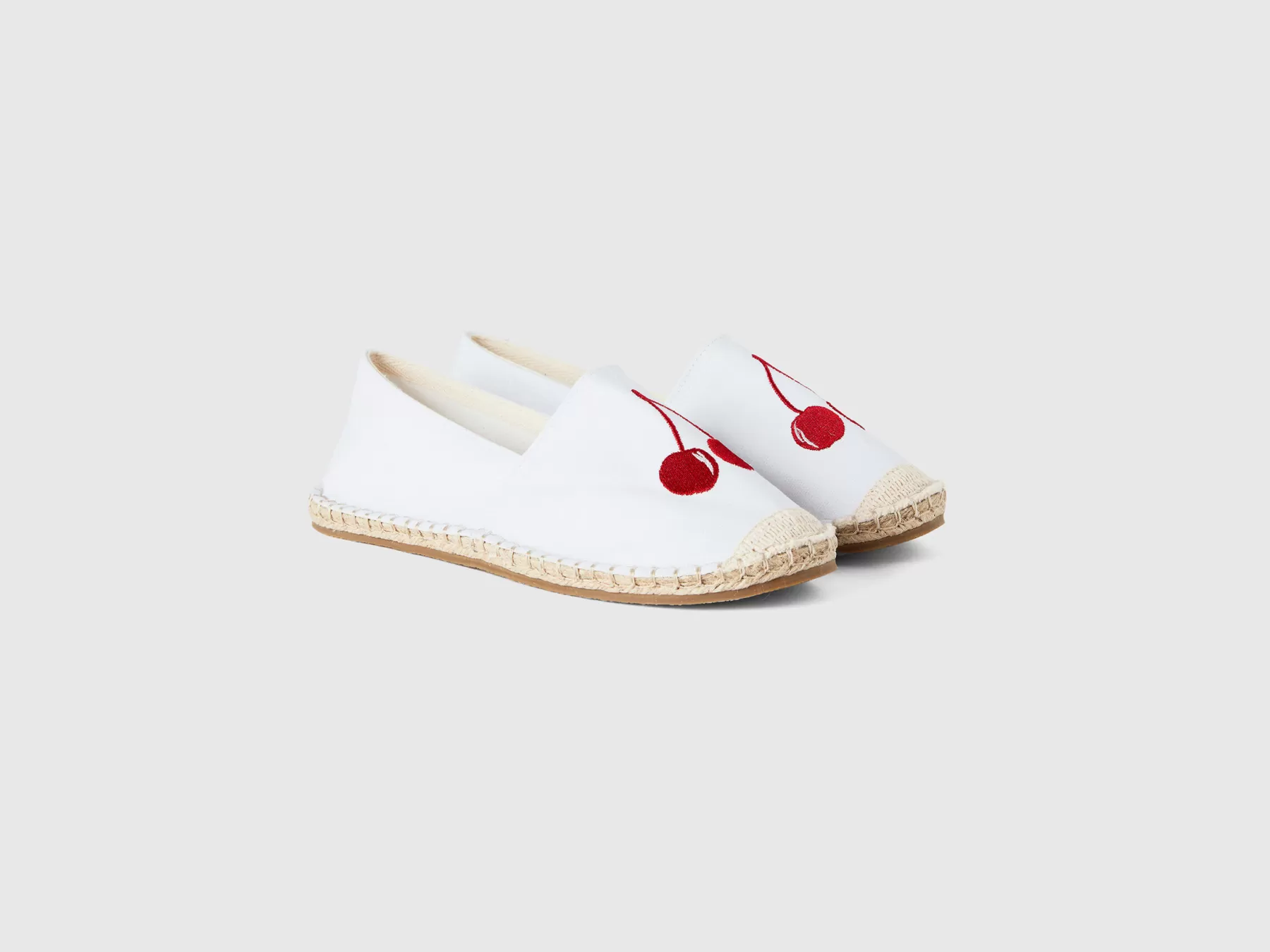 Benetton Espadrillas Bianche Con Pattern Ciliegia Bianco Cheap