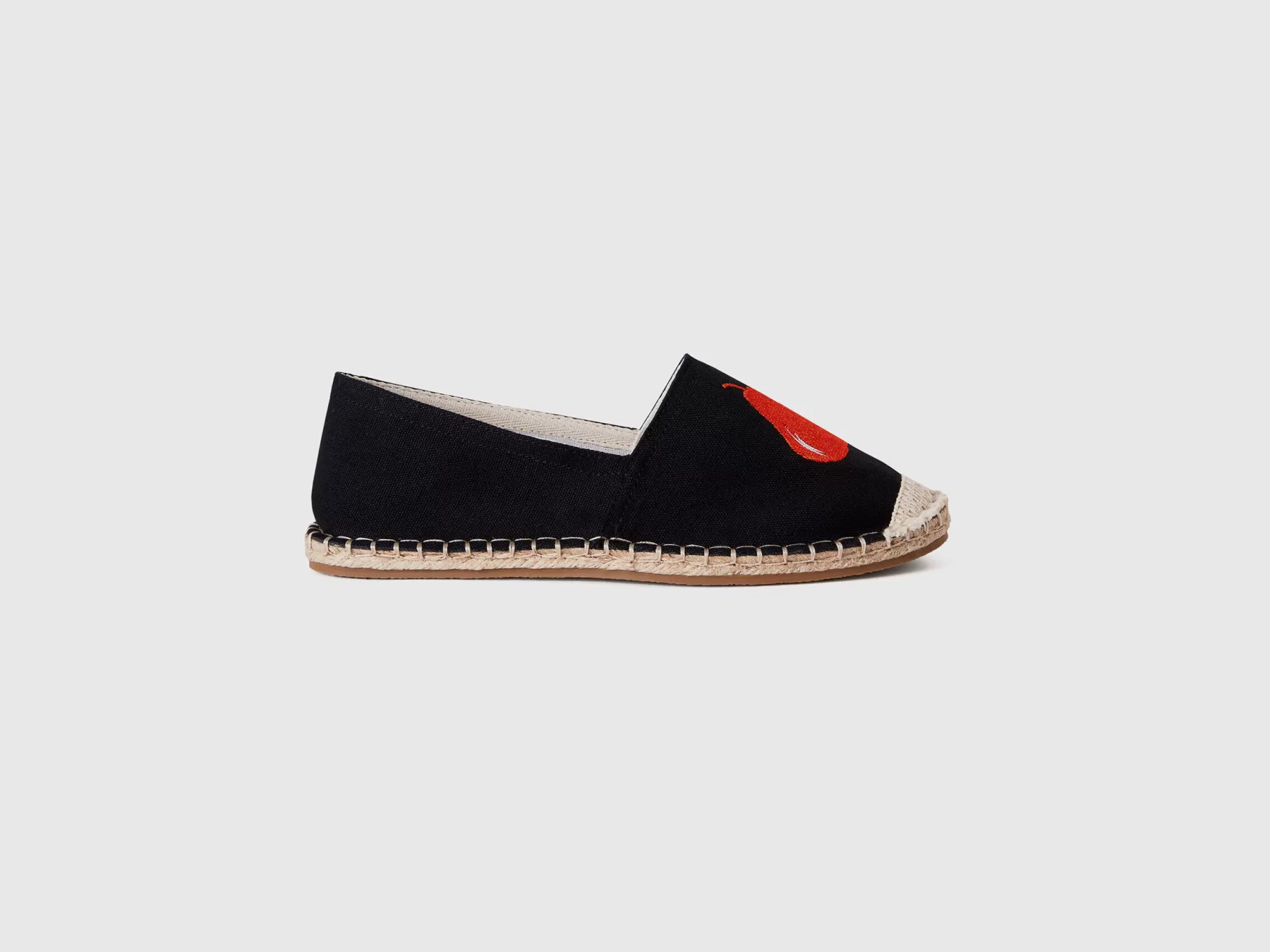 Benetton Espadrillas Nere Con Pattern Pera Nero New