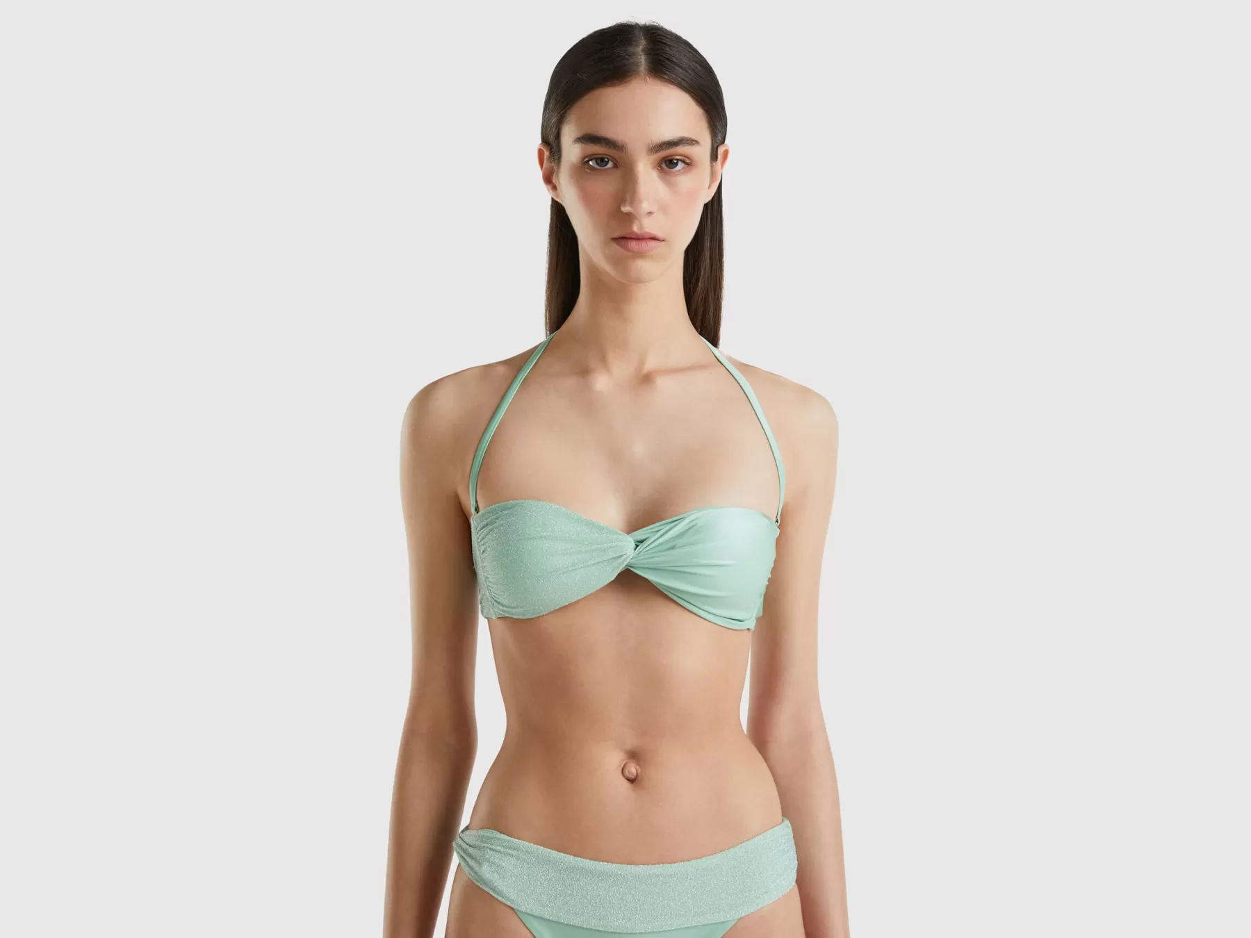 Benetton Fascia Mare Con Lurex Verde Acqua Clearance