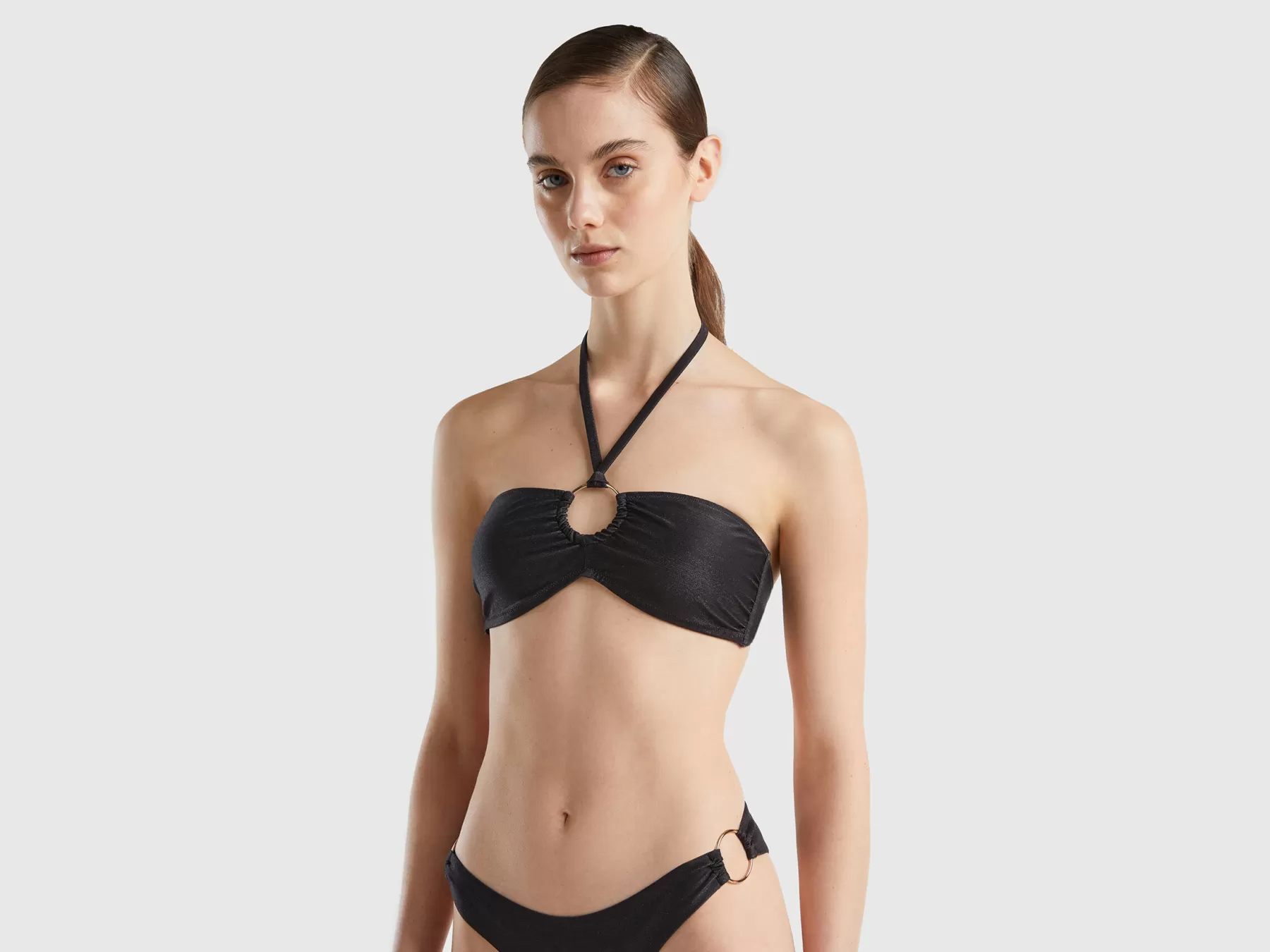 Benetton Fascia Mare Lurex Con Anello Nero Discount