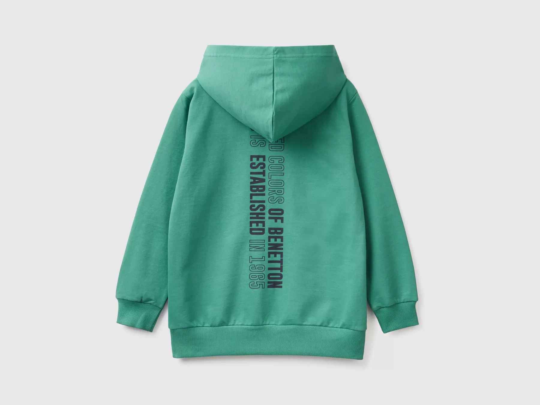 Benetton Felpa 100% Cotone Con Cappuccio Verde Scuro Shop