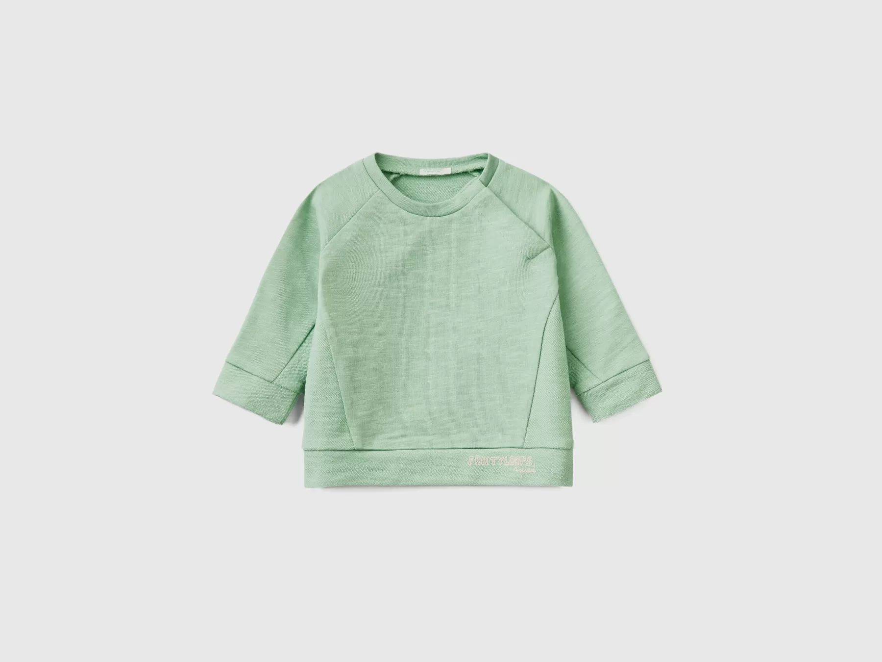 Benetton Felpa 100% Cotone Leggero Verde Chiaro Flash Sale