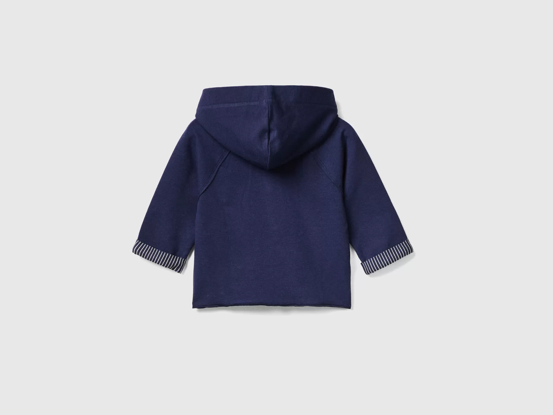 Benetton Felpa Aperta Con Cappuccio Blu Scuro Best Sale