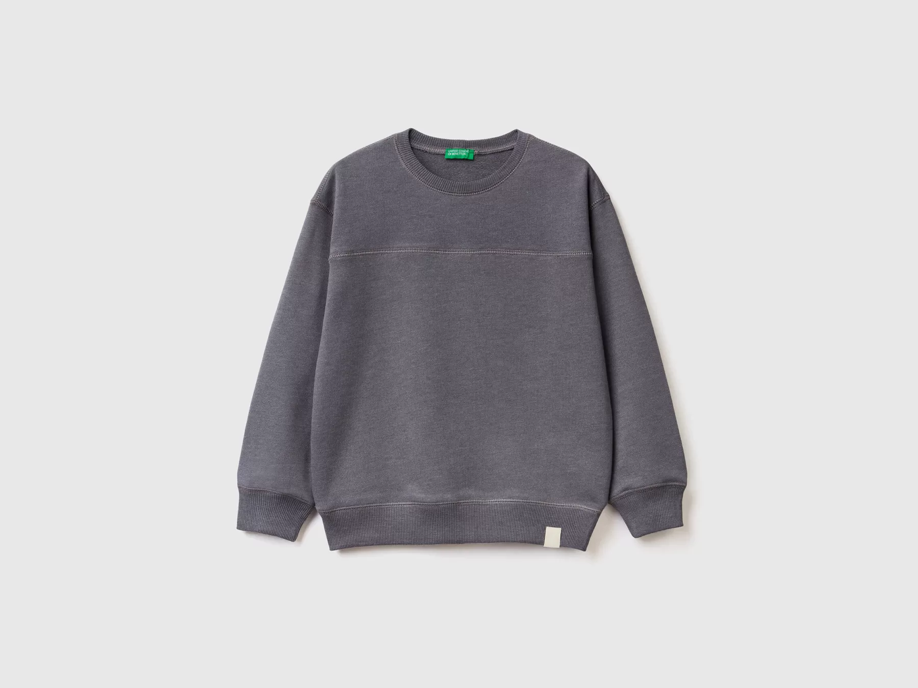 Benetton Felpa Chiusa In Tessuto Riciclato Grigio Scuro Clearance