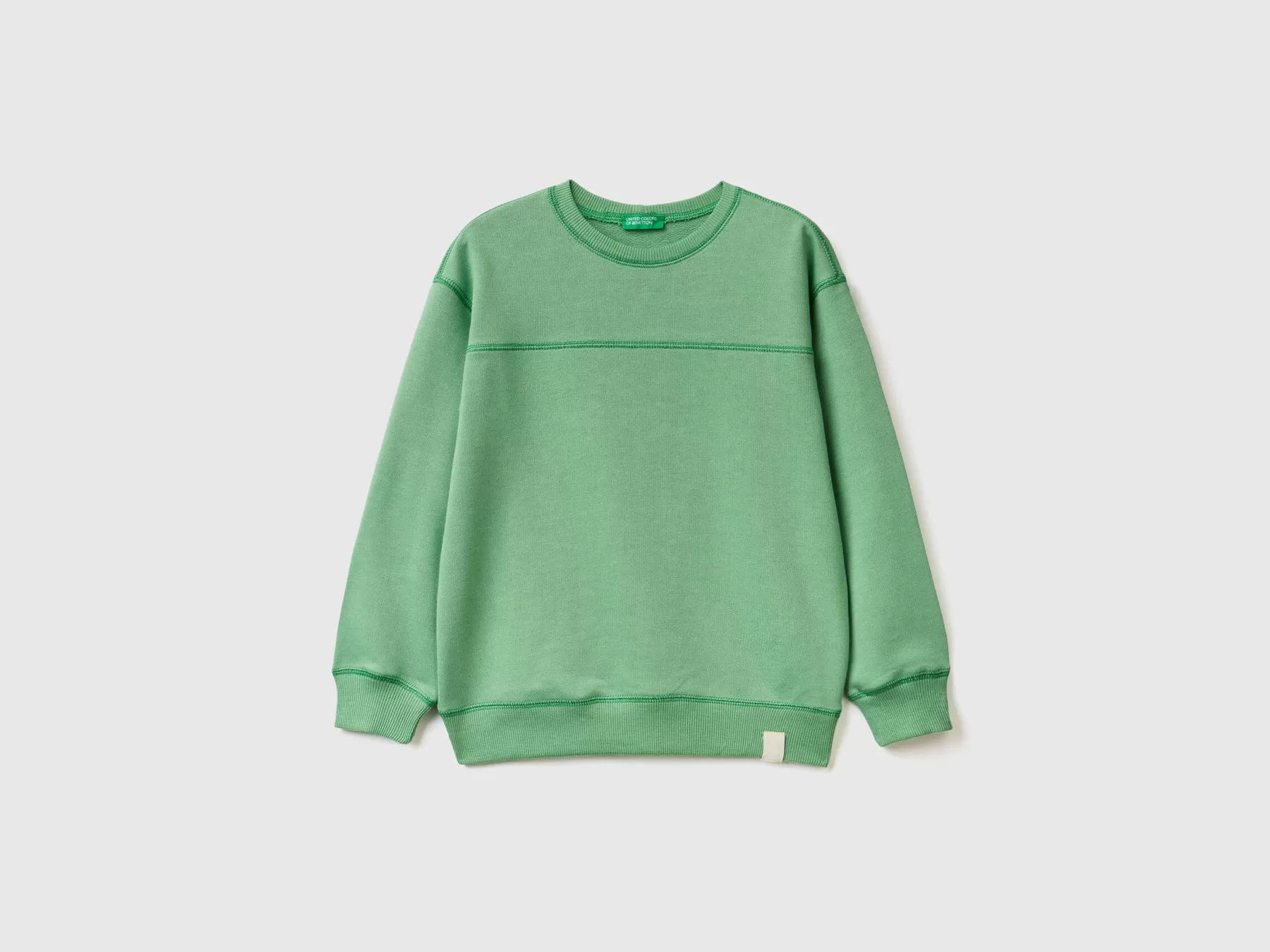 Benetton Felpa Chiusa In Tessuto Riciclato Verde Chiaro Best Sale