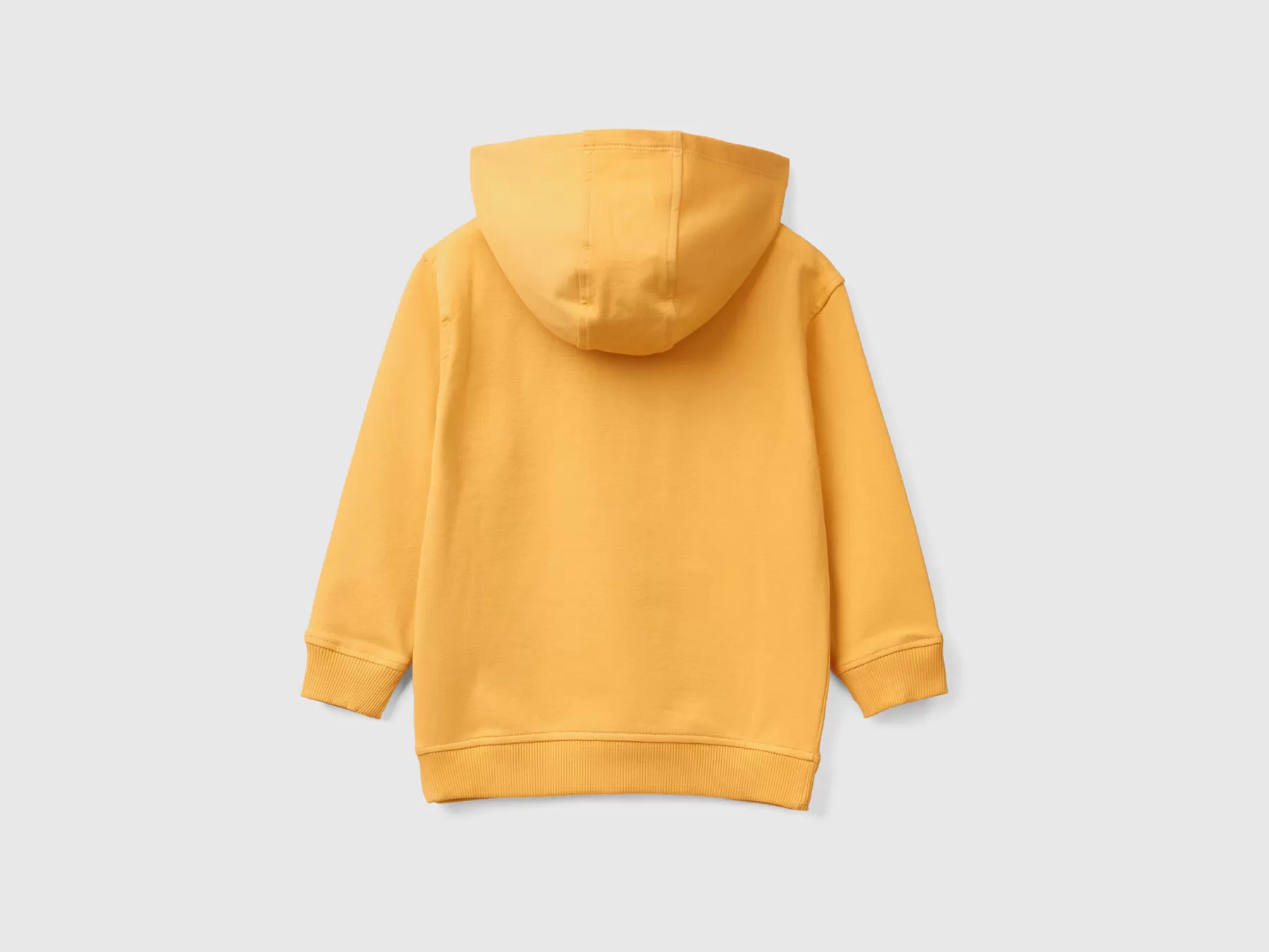 Benetton Felpa Con Cappuccio In Cotone Bio Stretch Giallo Best