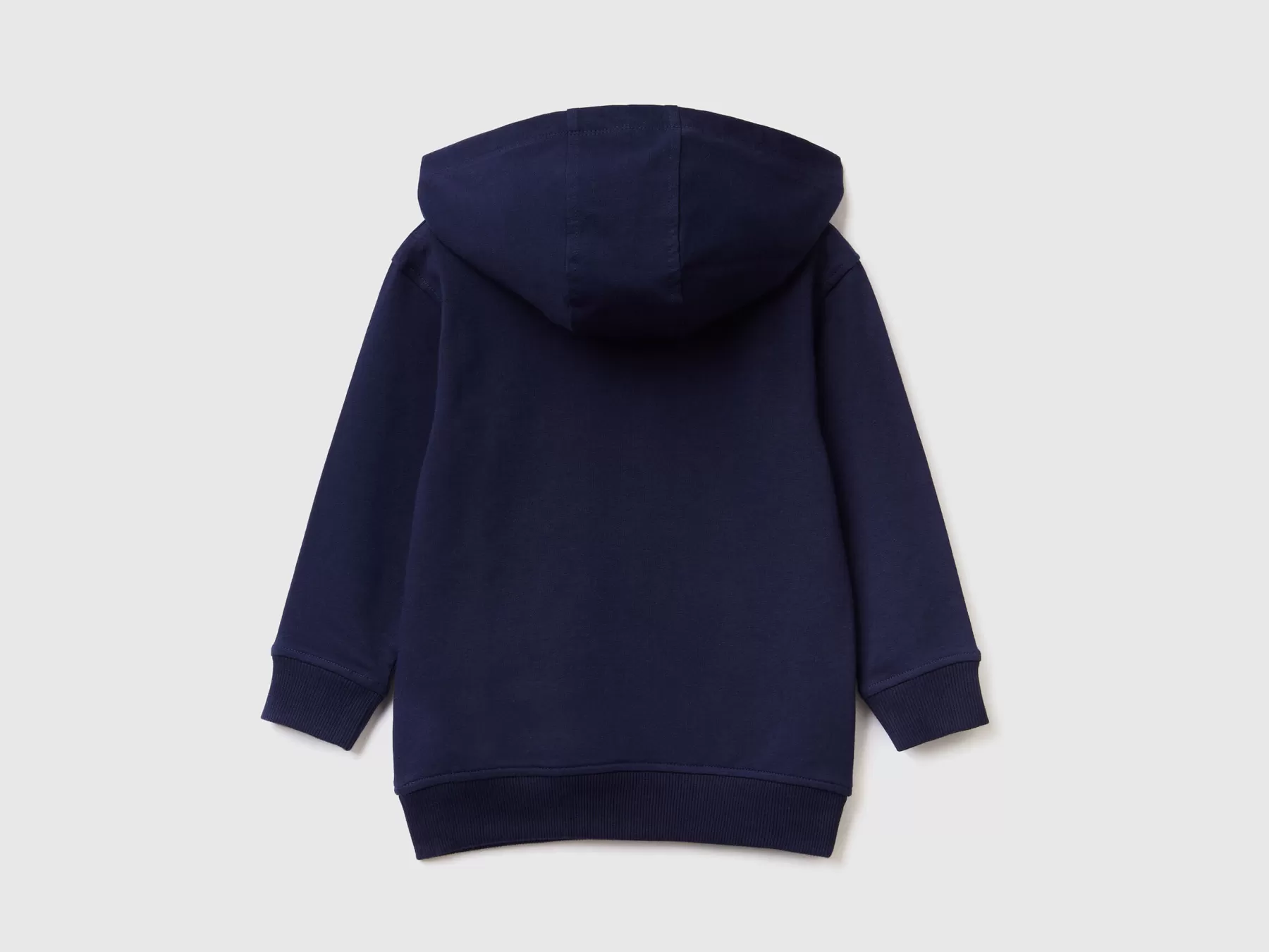 Benetton Felpa Con Cappuccio In Cotone Bio Stretch Blu Scuro Fashion