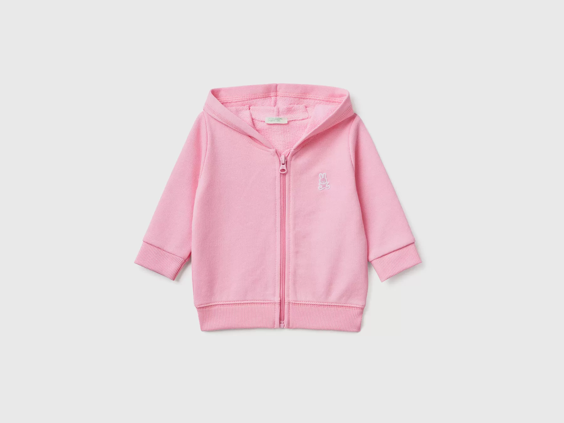 Benetton Felpa Con Cappuccio In Cotone Biologico Rosa Best Sale