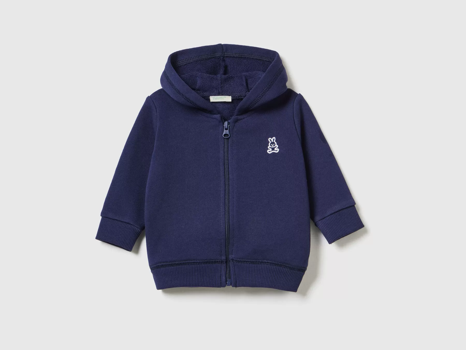 Benetton Felpa Con Cappuccio In Cotone Biologico Blu Scuro Best Sale