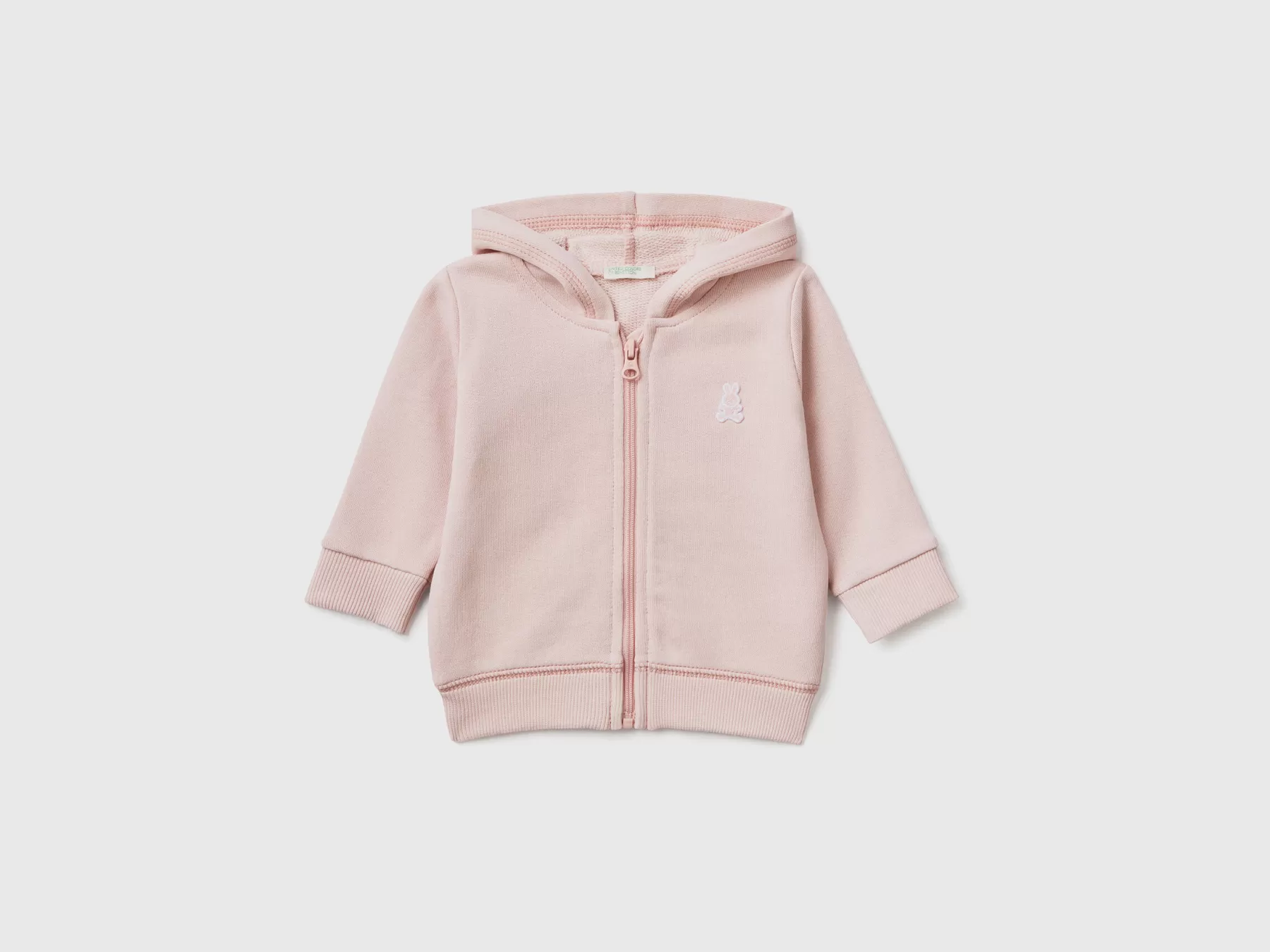 Benetton Felpa Con Cappuccio In Cotone Biologico Rosa Tenue Shop