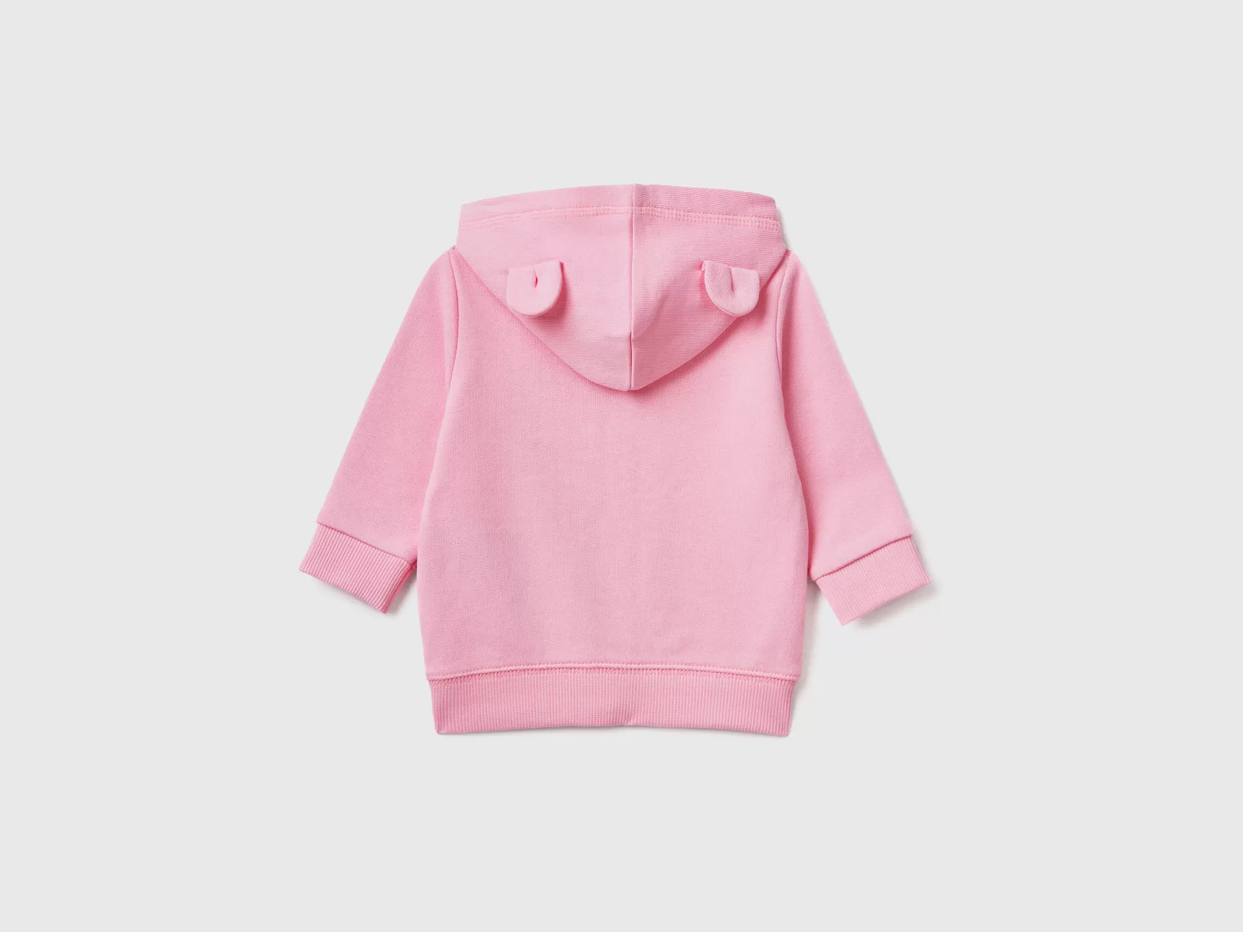 Benetton Felpa Con Cappuccio In Cotone Biologico Rosa Best Sale