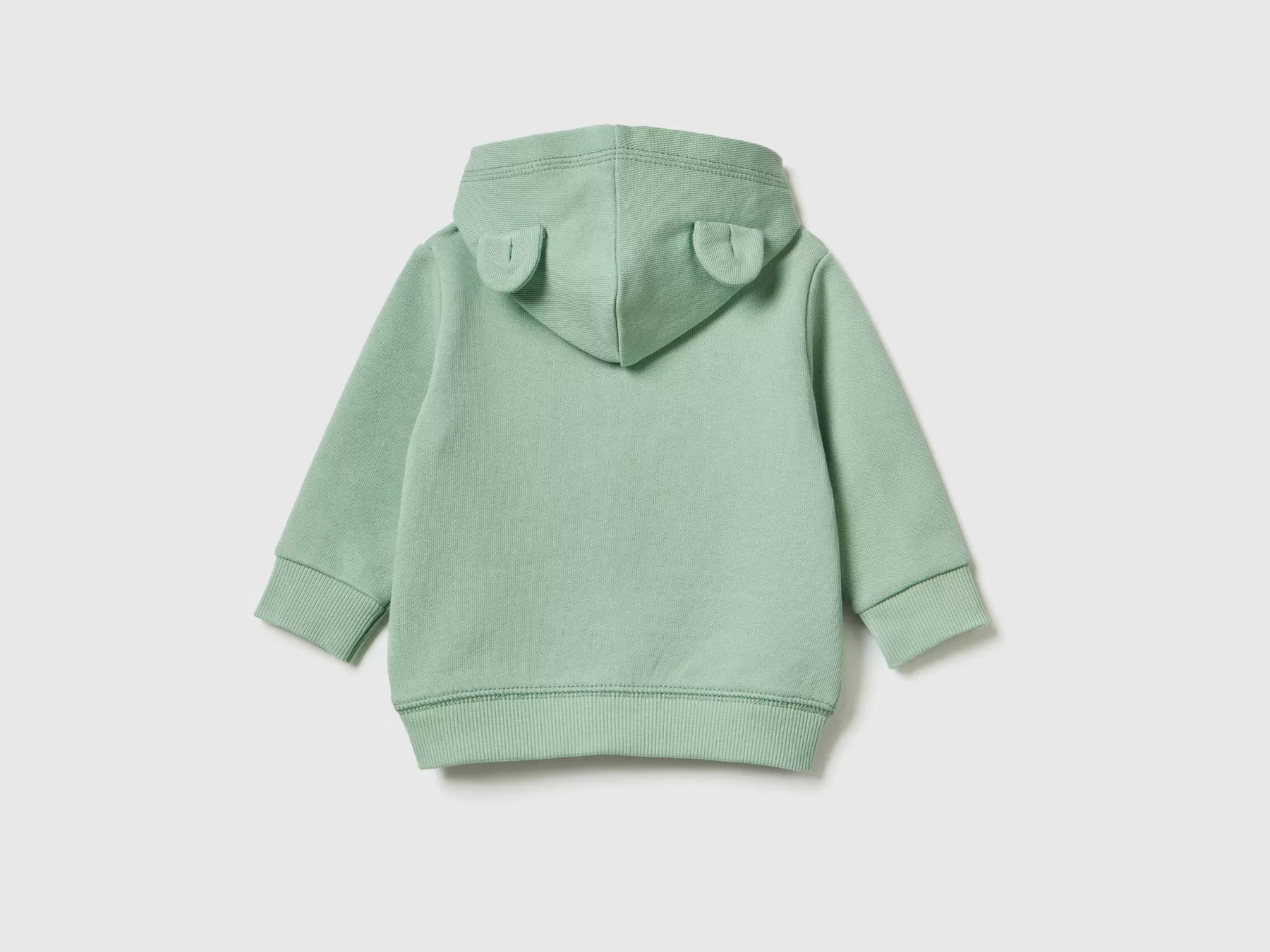 Benetton Felpa Con Cappuccio In Cotone Biologico Verde Chiaro Shop