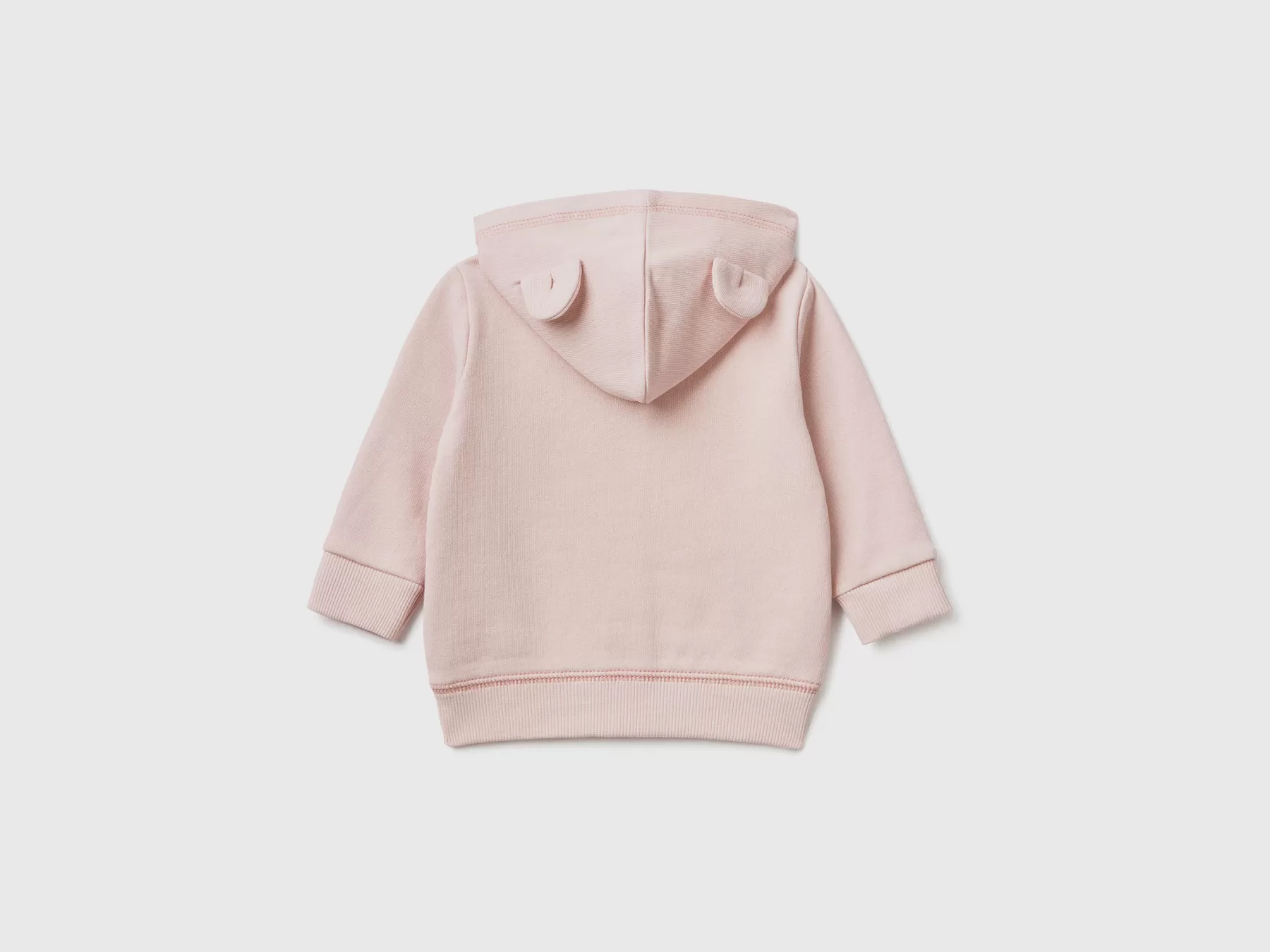 Benetton Felpa Con Cappuccio In Cotone Biologico Rosa Tenue Shop