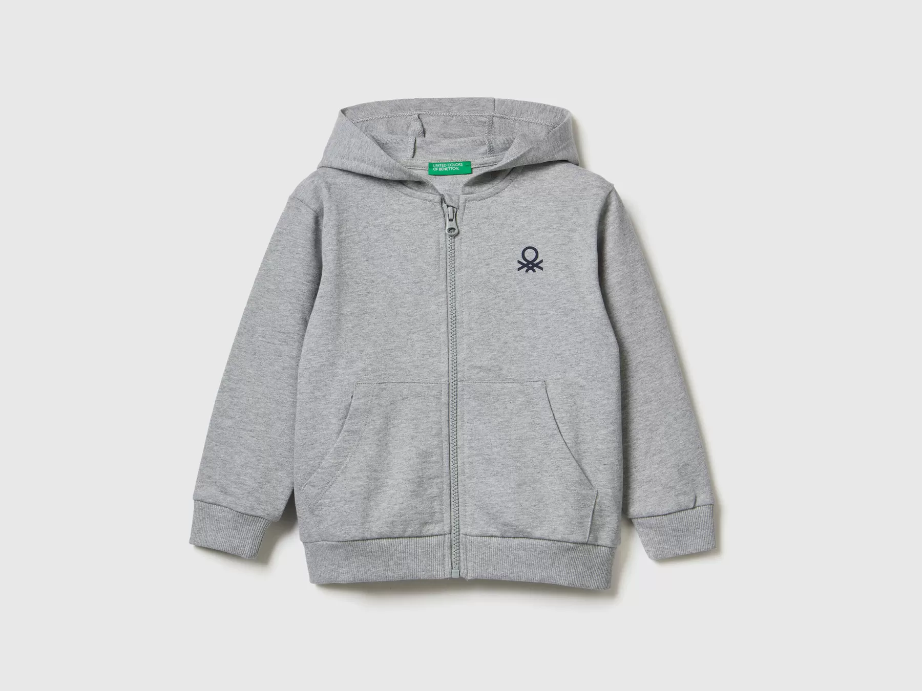 Benetton Felpa Con Logo E Cappuccio Grigio Chiaro Best