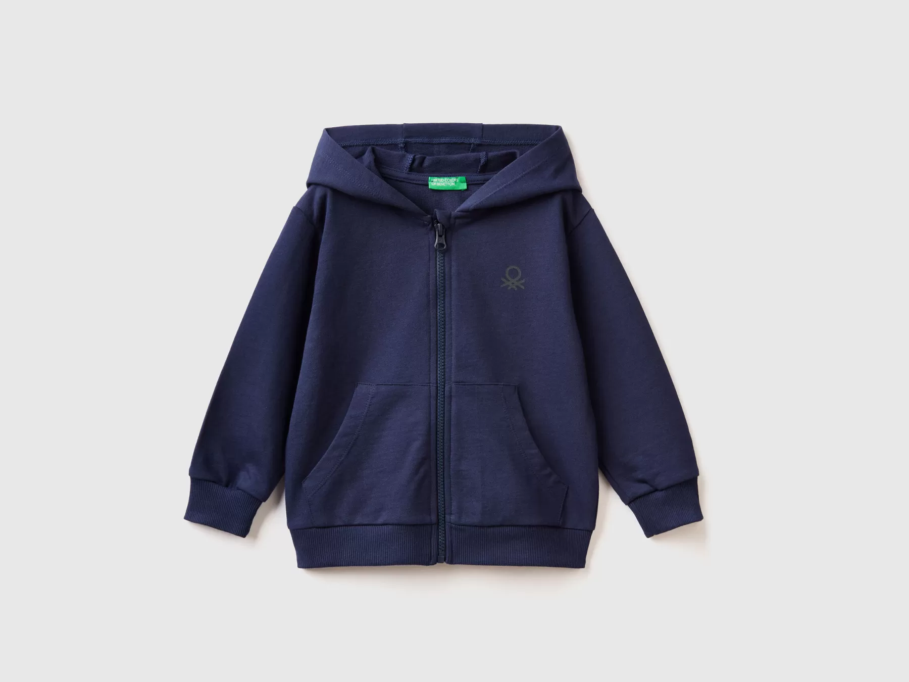 Benetton Felpa Con Logo E Cappuccio Blu Scuro Best