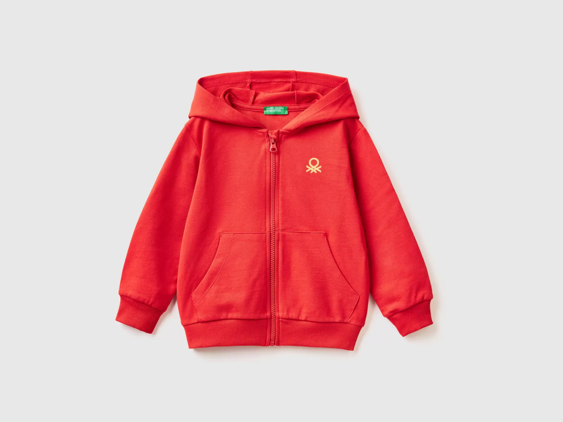 Benetton Felpa Con Logo E Cappuccio Rosso Online