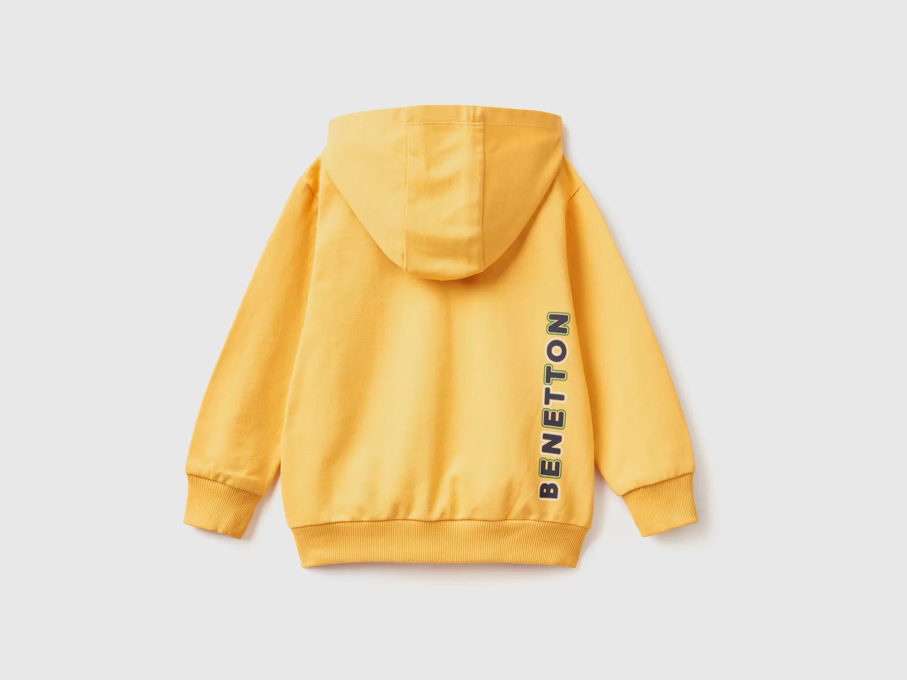 Benetton Felpa Con Logo E Cappuccio Giallo Flash Sale