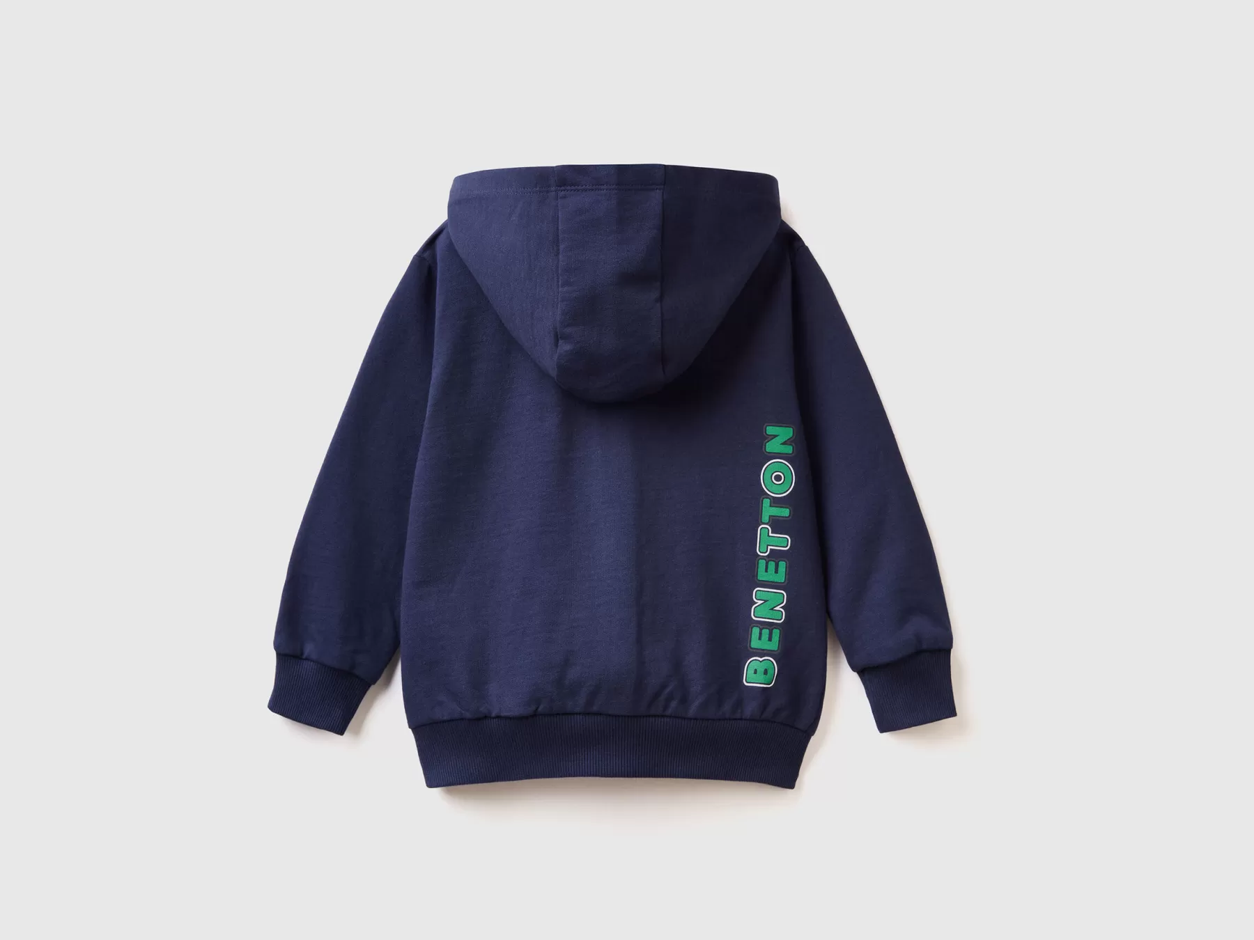 Benetton Felpa Con Logo E Cappuccio Blu Scuro Best