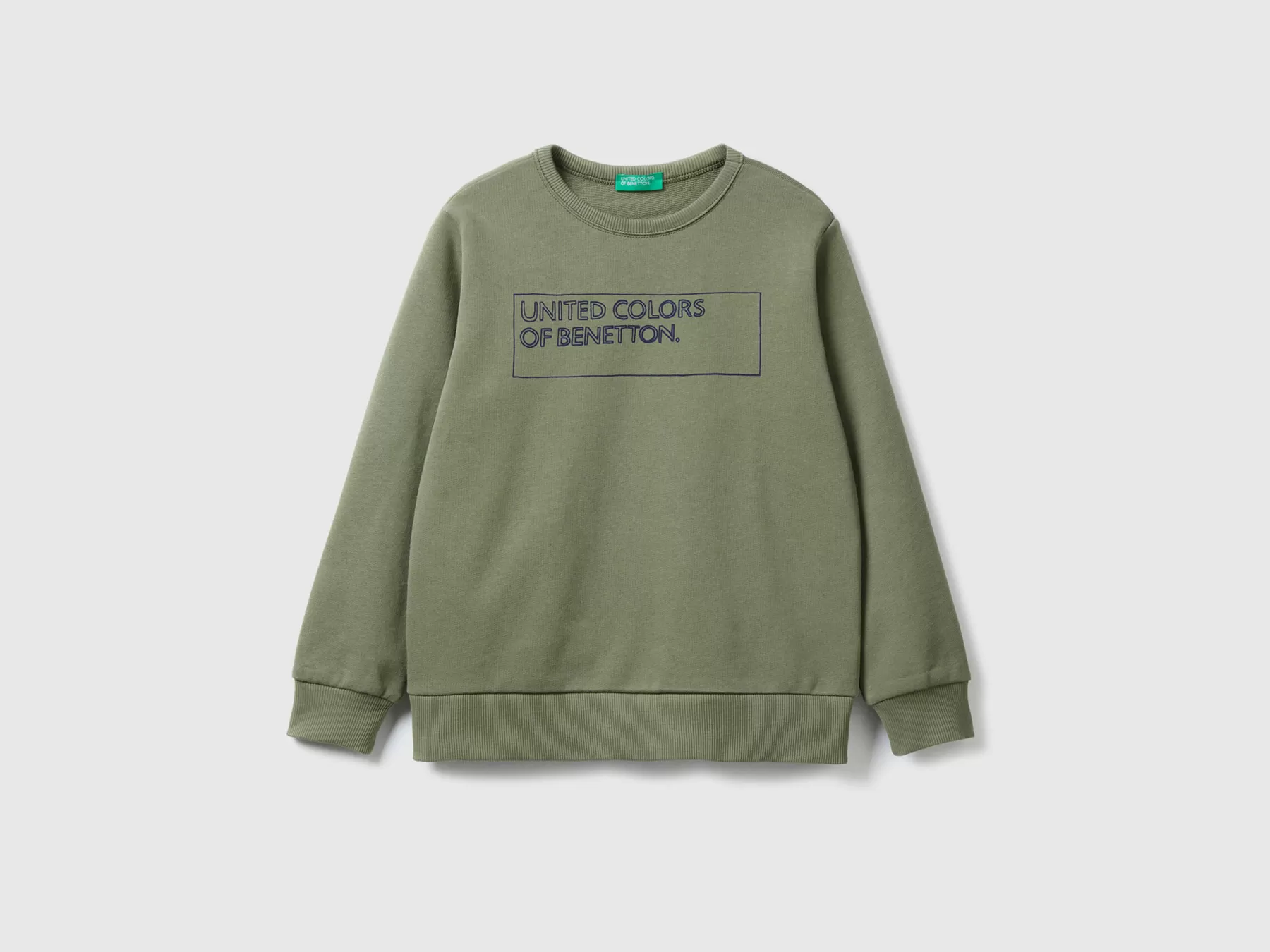 Benetton Felpa Con Stampa Logo Verde Militare Store