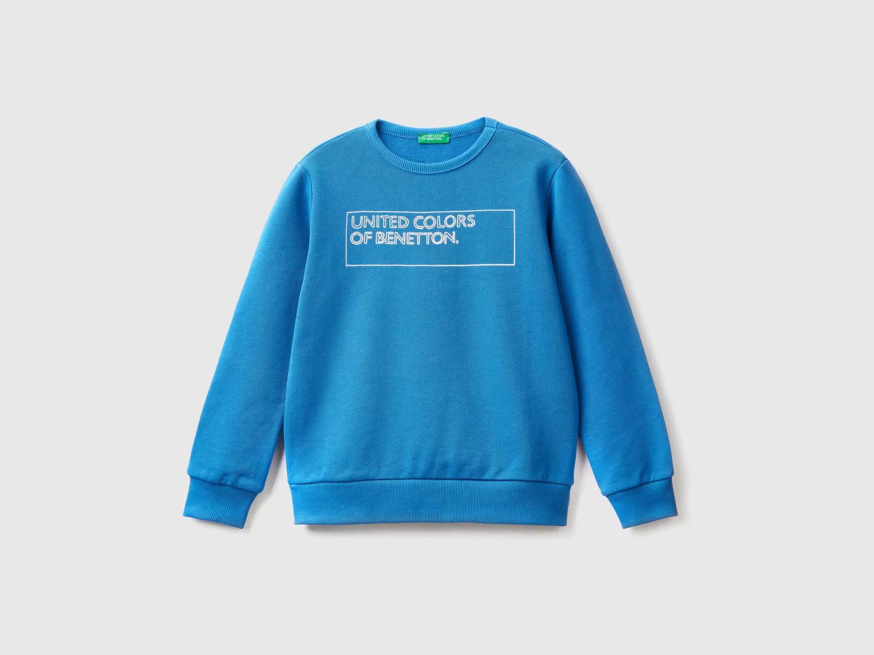 Benetton Felpa Con Stampa Logo Bluette Shop