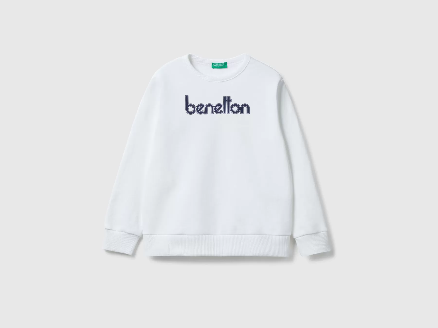 Benetton Felpa Con Stampa Logo Bianco Clearance