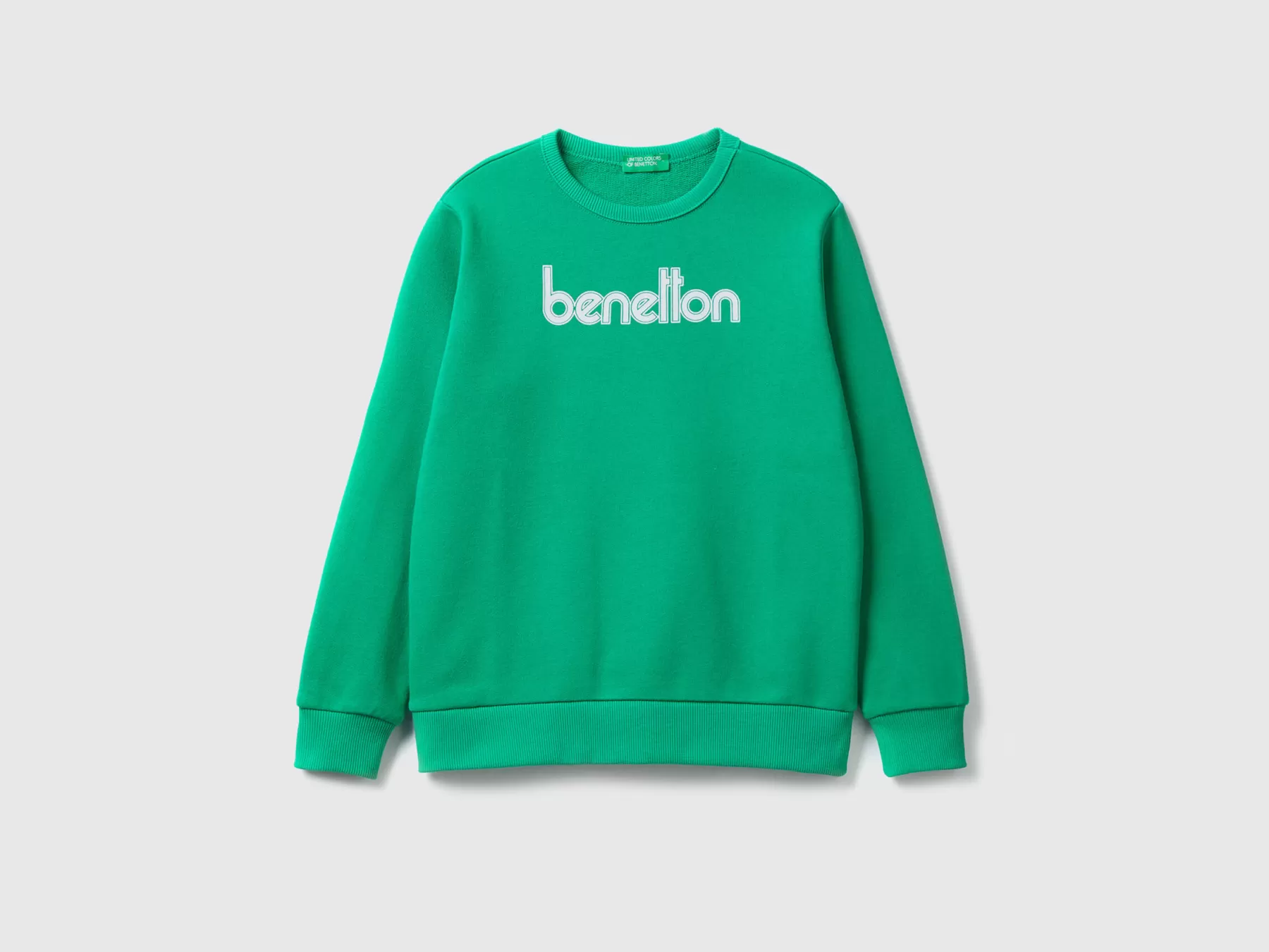 Benetton Felpa Con Stampa Logo Verde Flash Sale