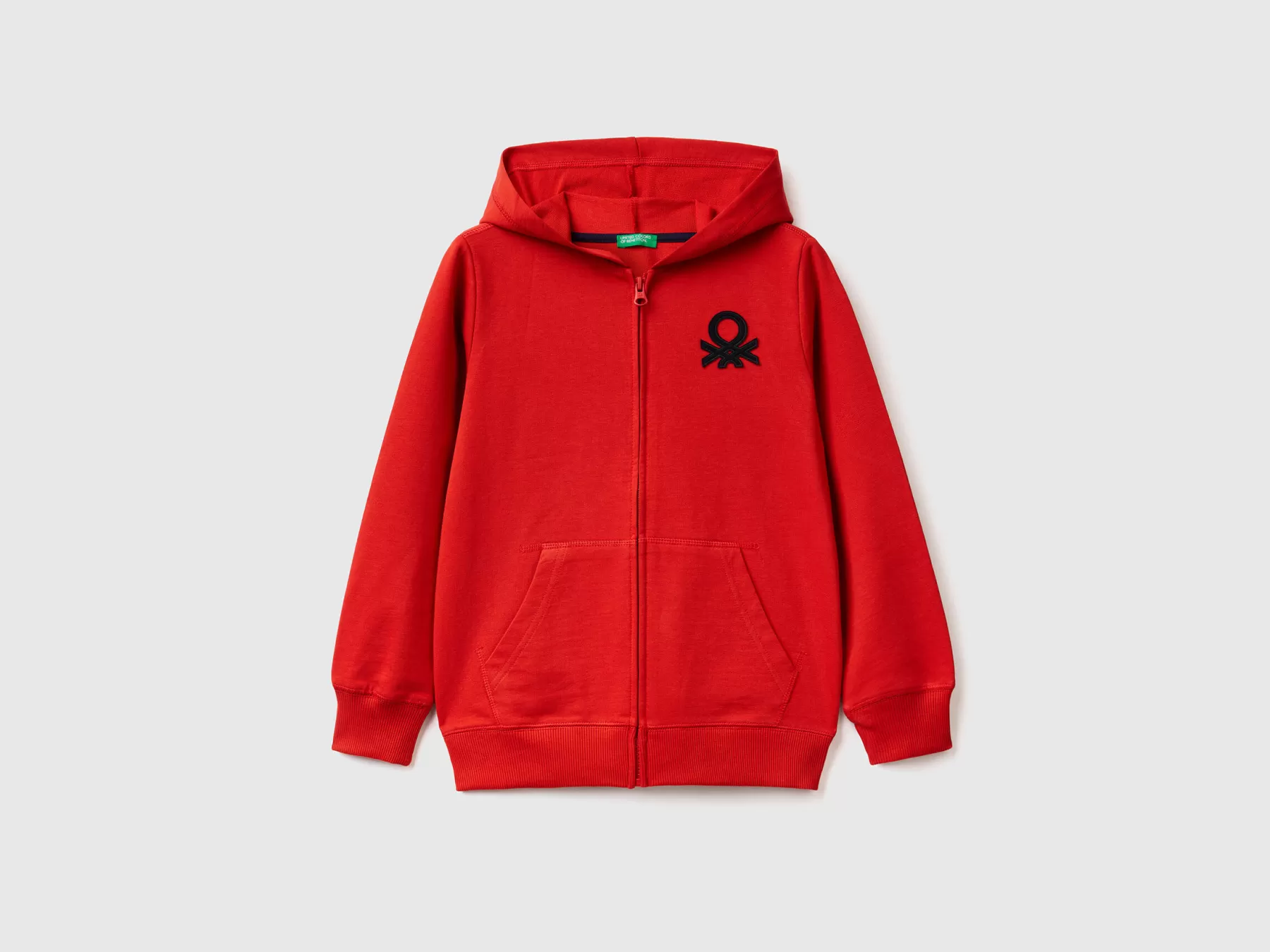 Benetton Felpa Con Zip E Cappuccio Rosso Shop