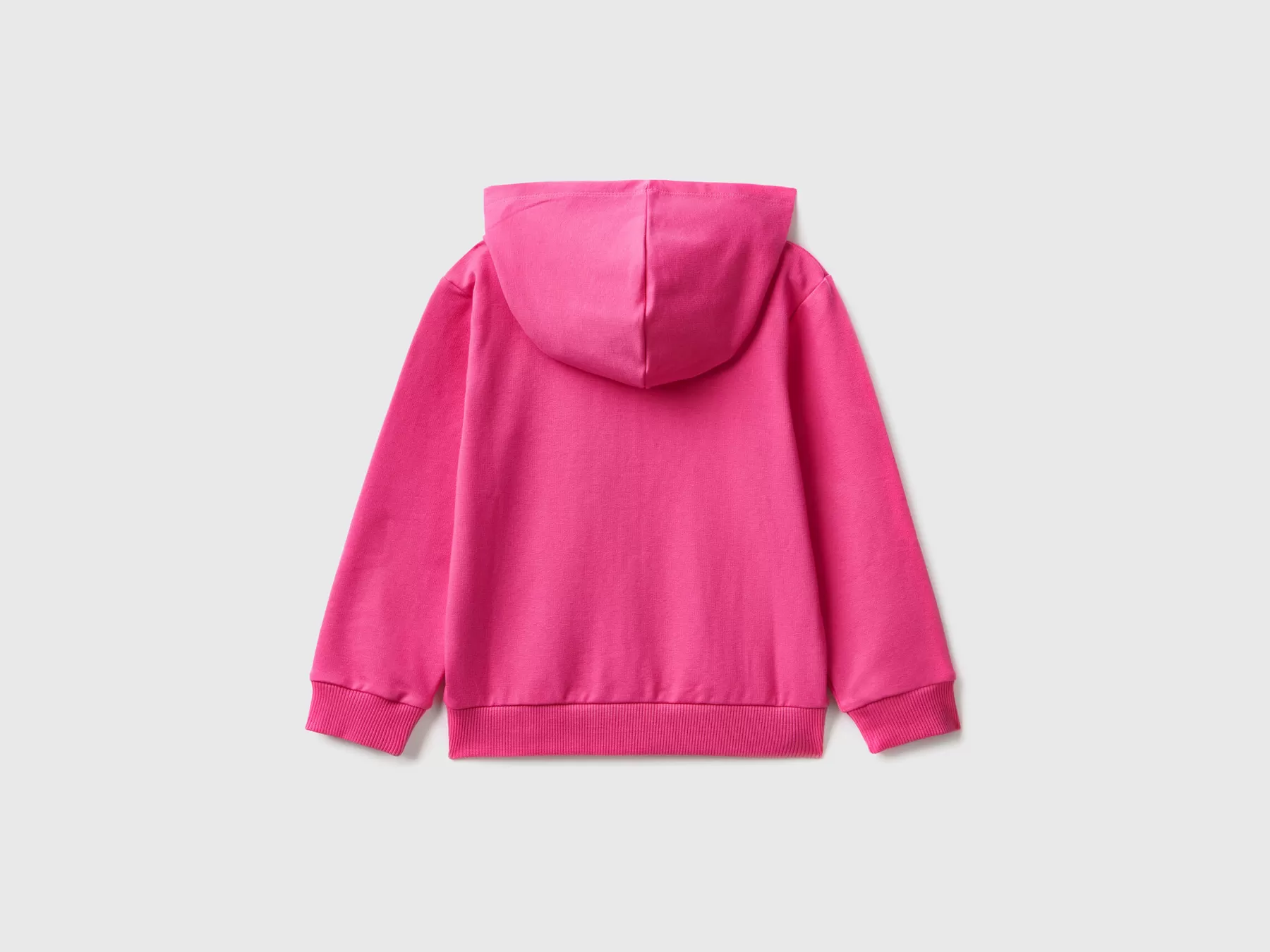 Benetton Felpa Con Zip E Cappuccio Fucsia Best