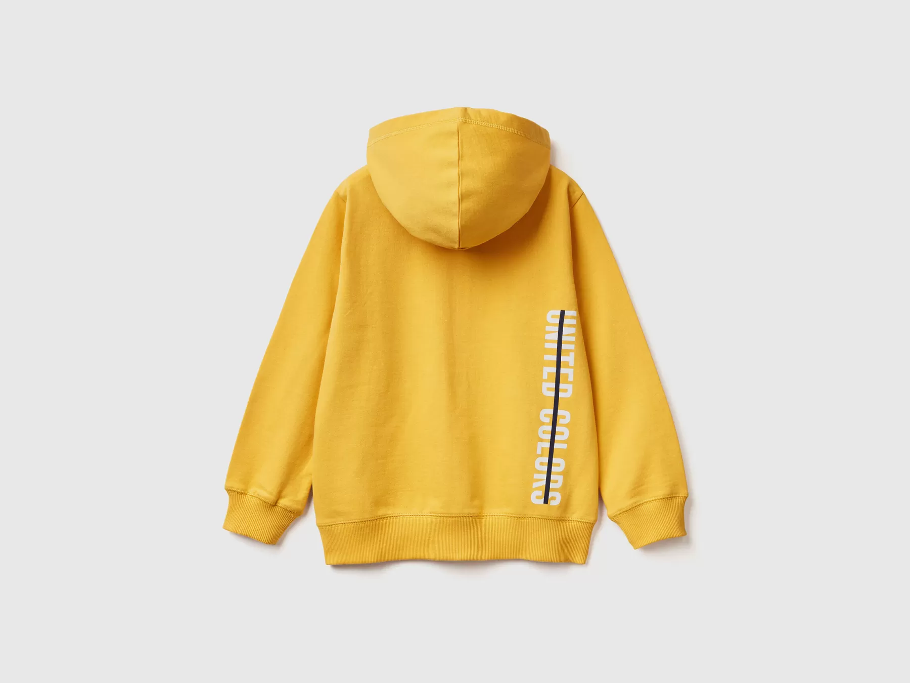 Benetton Felpa Con Zip E Cappuccio Giallo Store