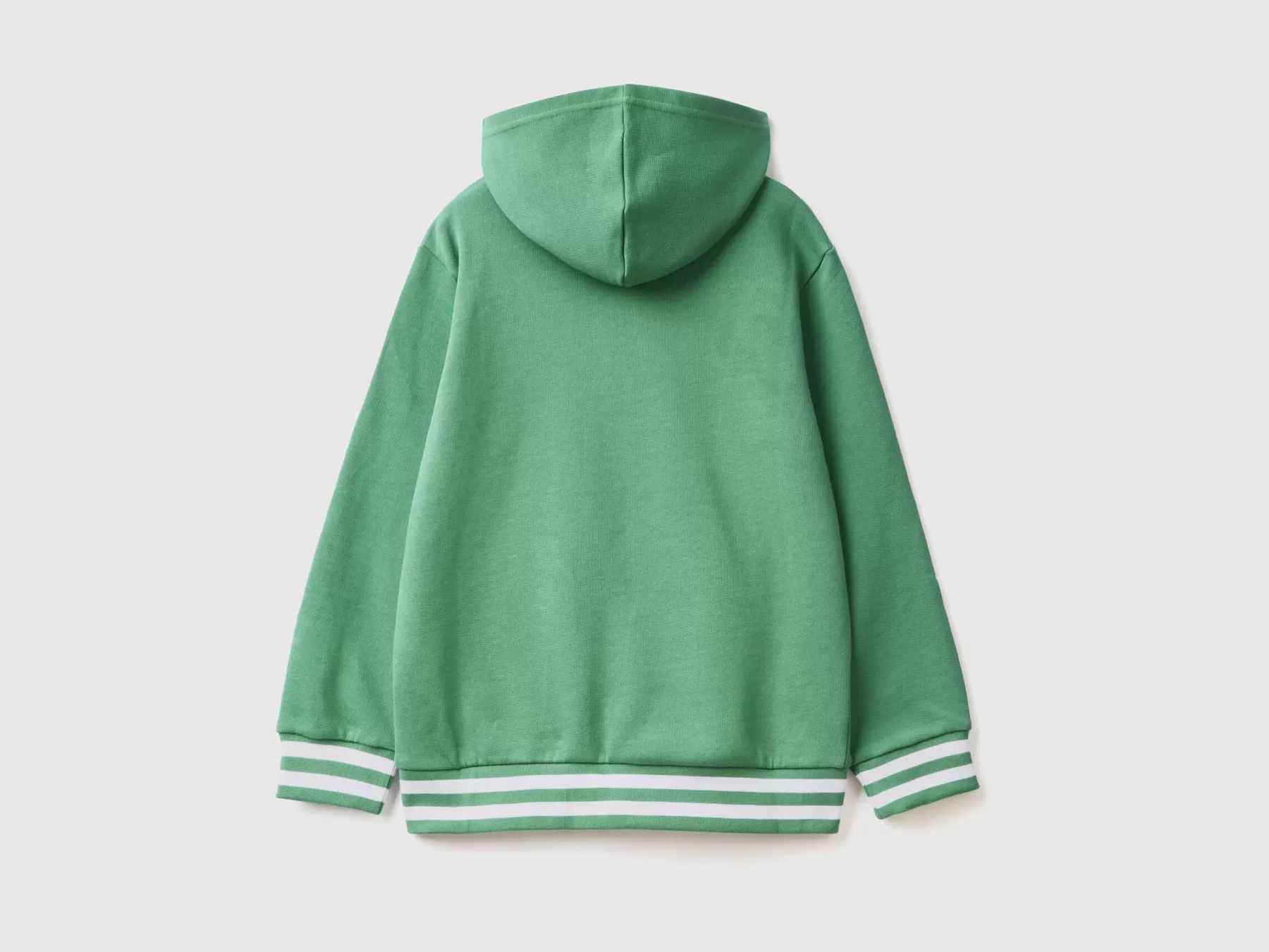 Benetton Felpa Con Zip E Ricamo Verde Scuro Shop