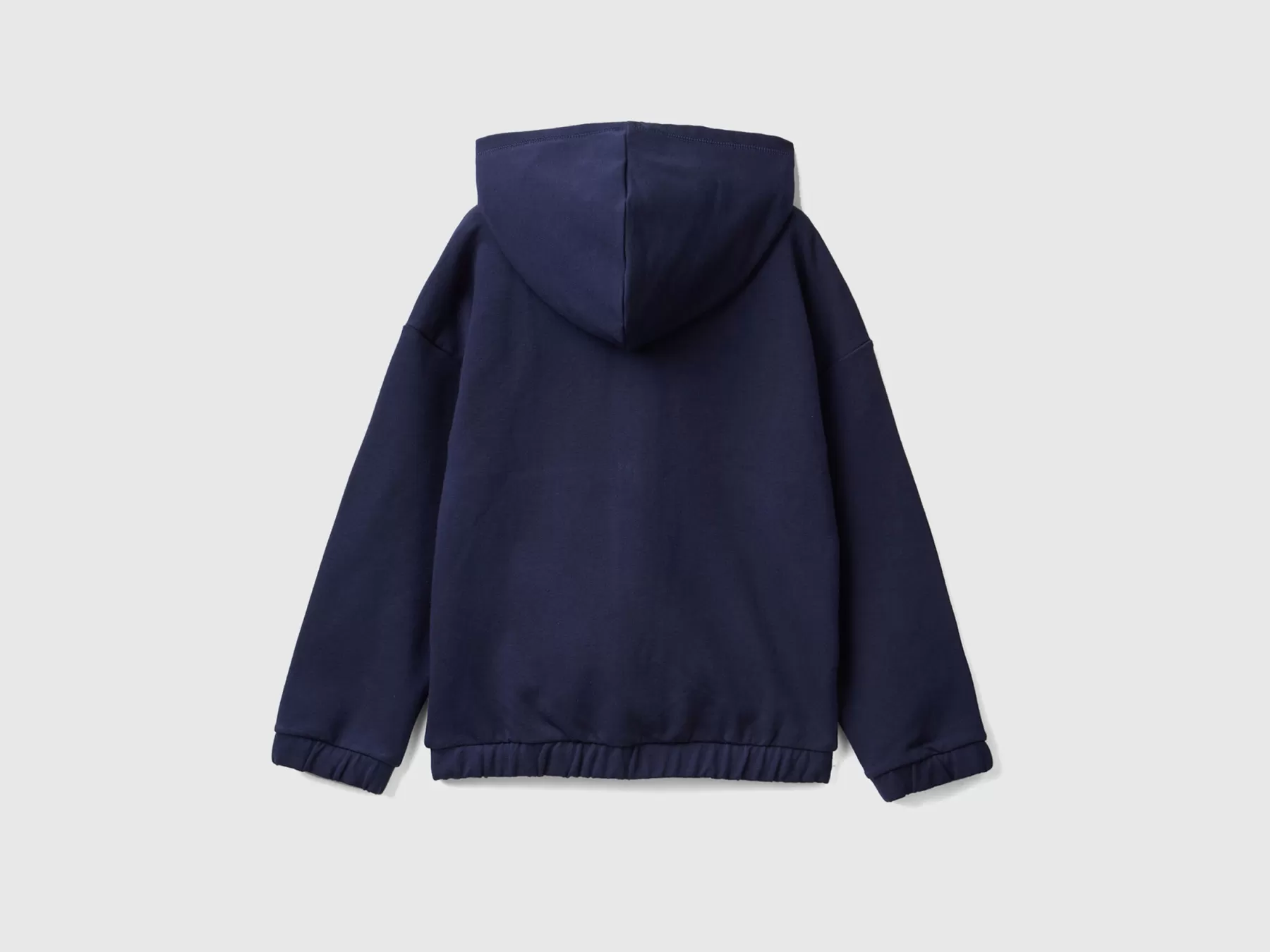 Benetton Felpa Con Zip E Ricamo Logo Blu Scuro Flash Sale