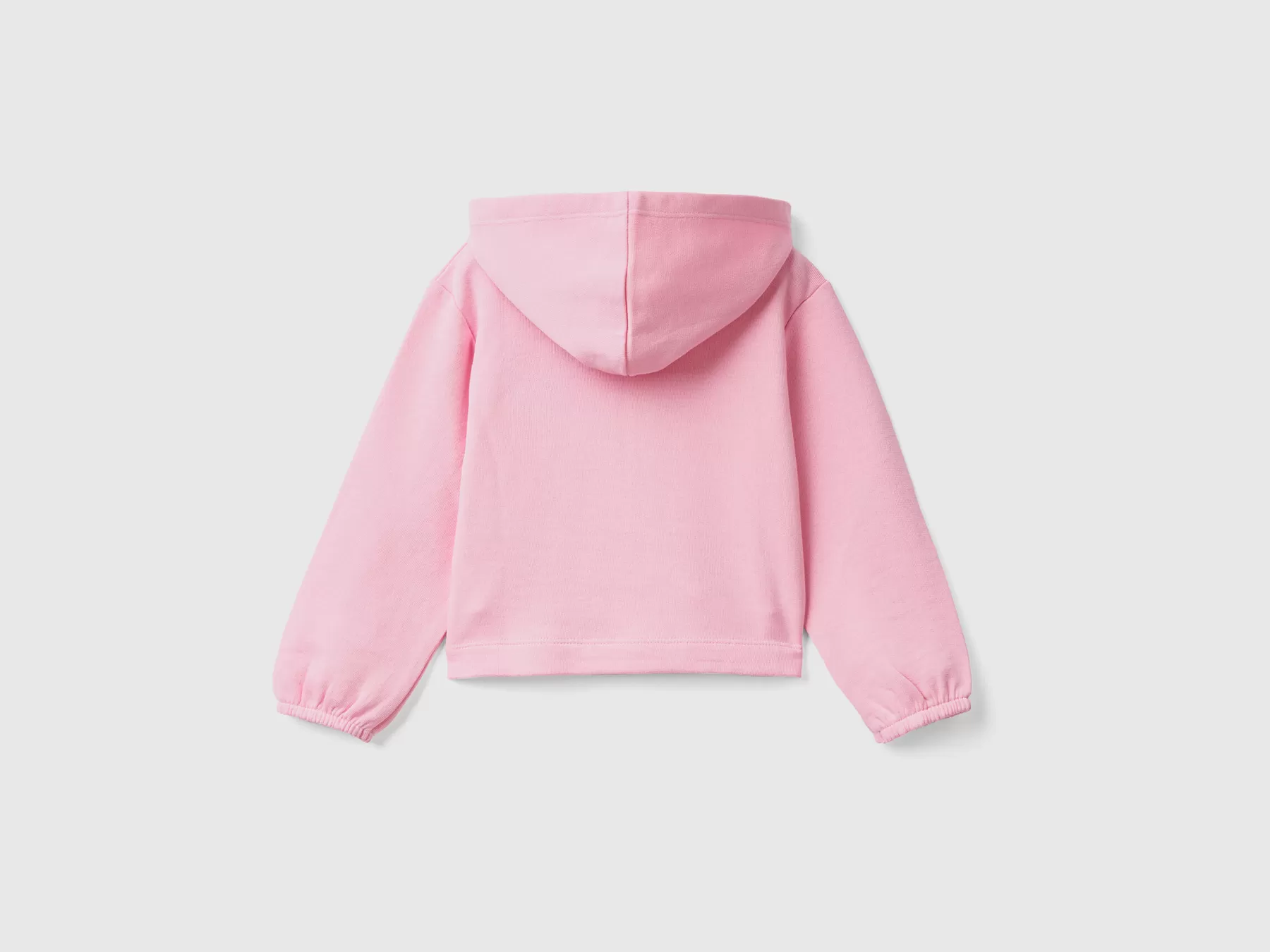 Benetton Felpa Cropped Con Ricamo Rosa Hot