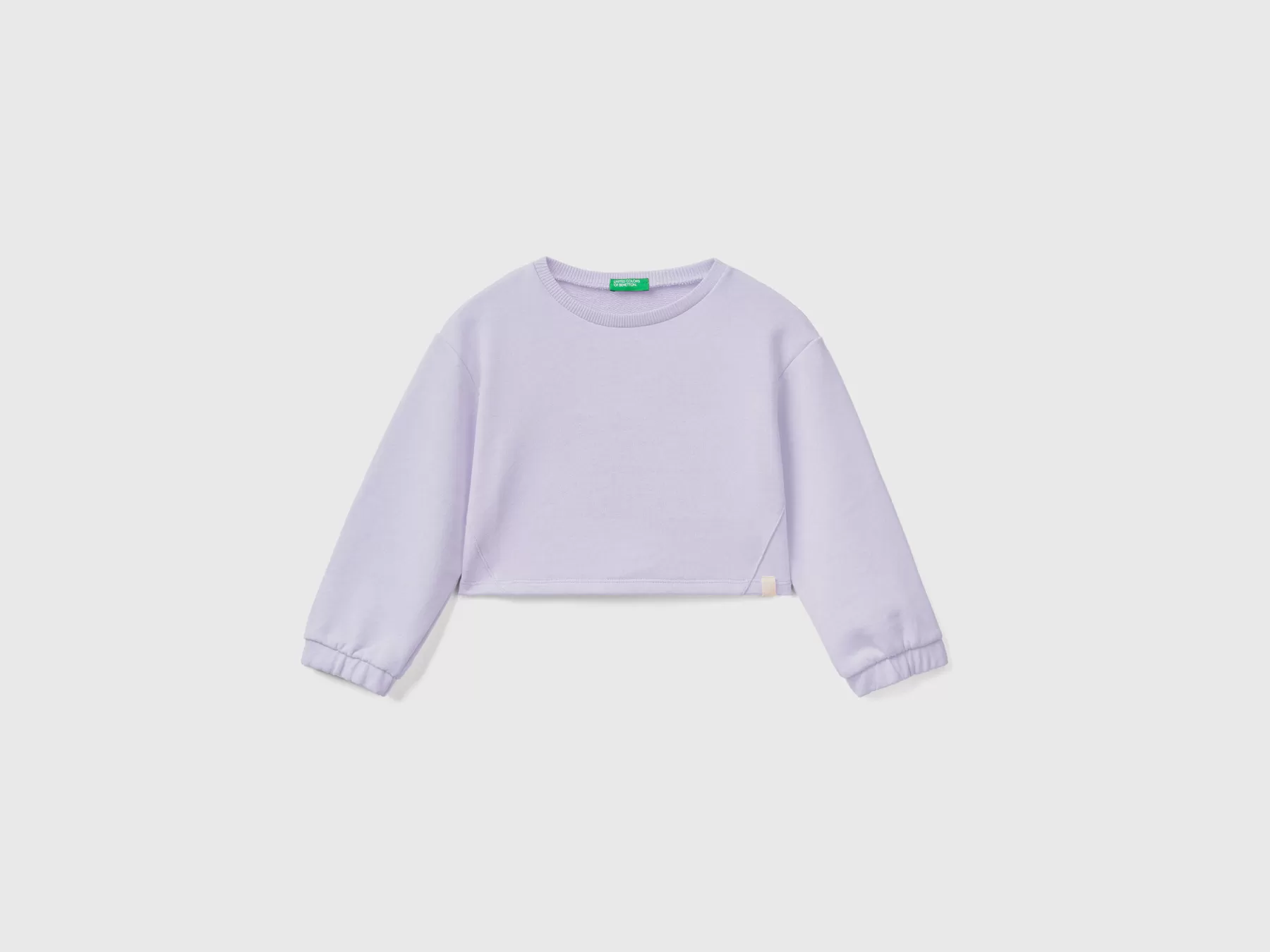 Benetton Felpa Cropped In Tessuto Riciclato Lilla Cheap