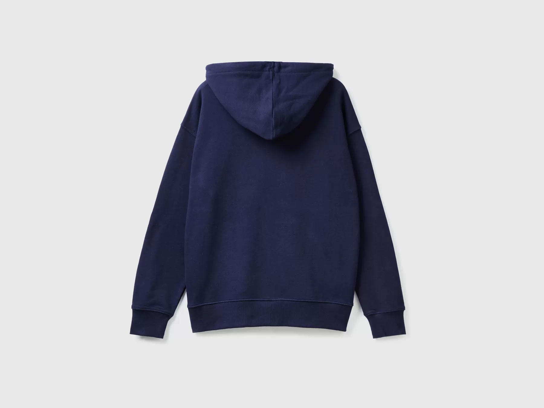 Benetton Felpa In Cotone Con Zip E Cappuccio Blu Scuro Store