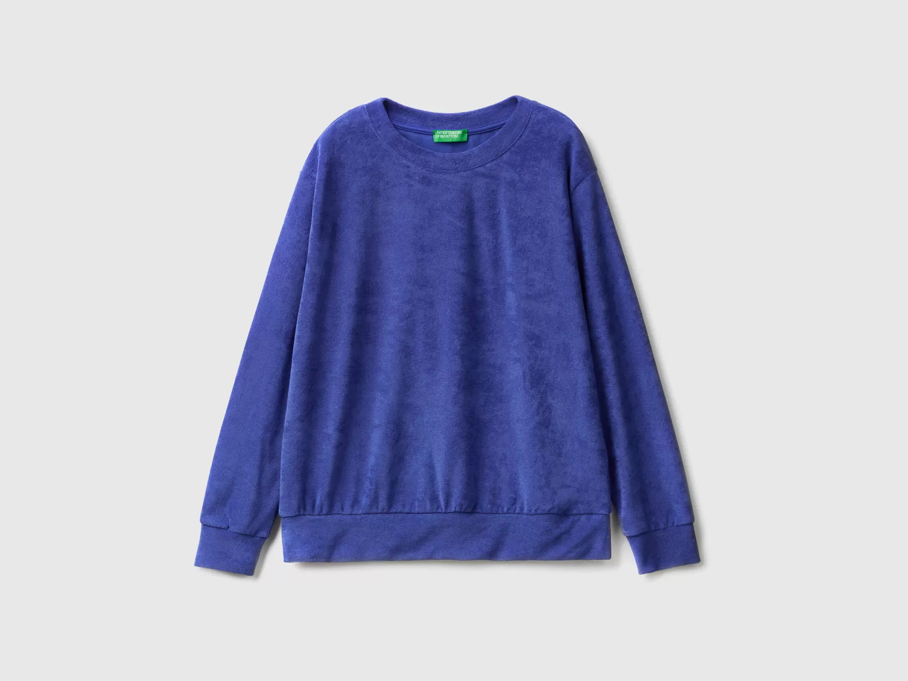 Benetton Felpa In Misto Cotone Bio Bluette Best