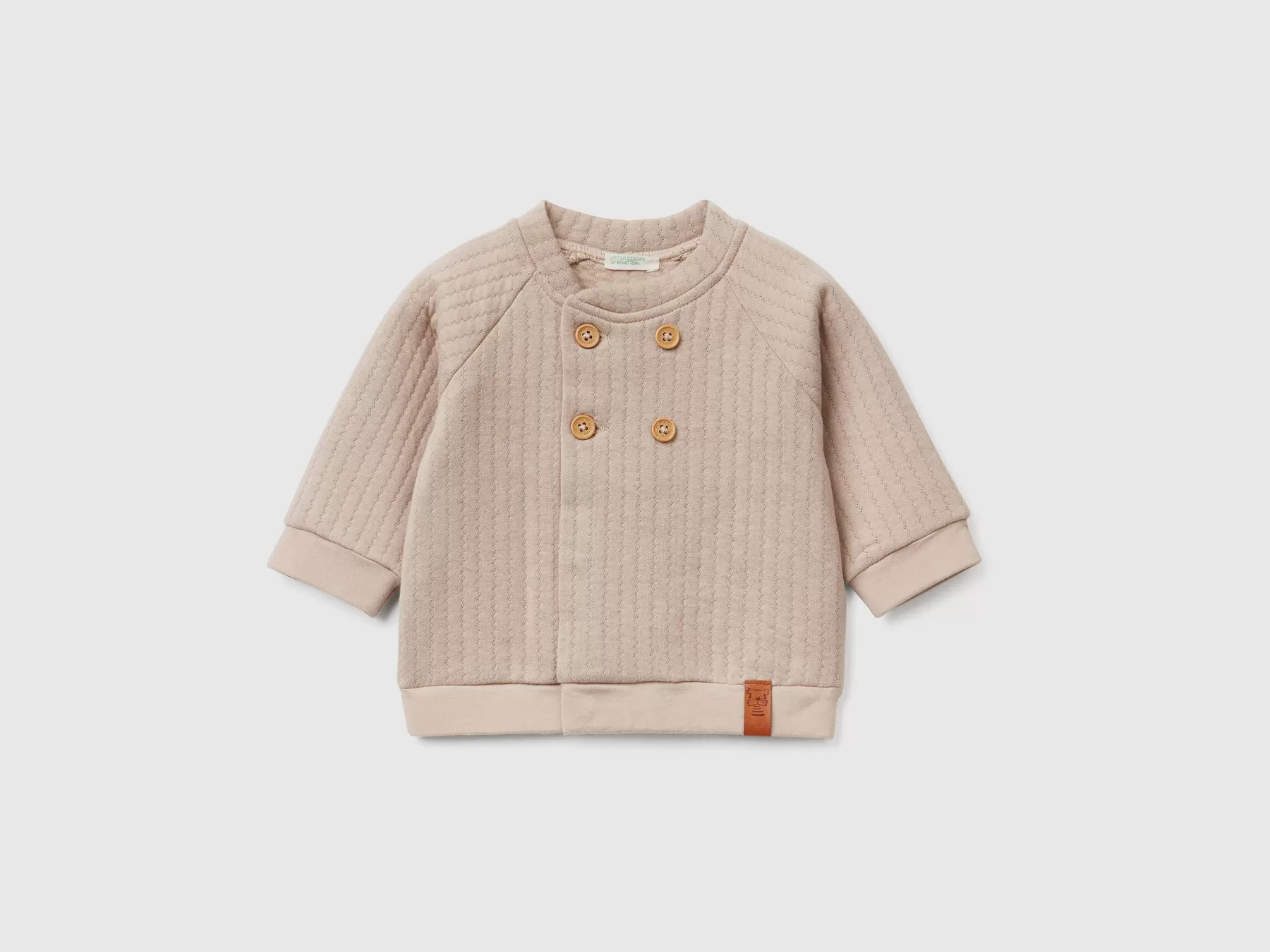 Benetton Felpa Leggera Effetto Trapuntato Beige Flash Sale