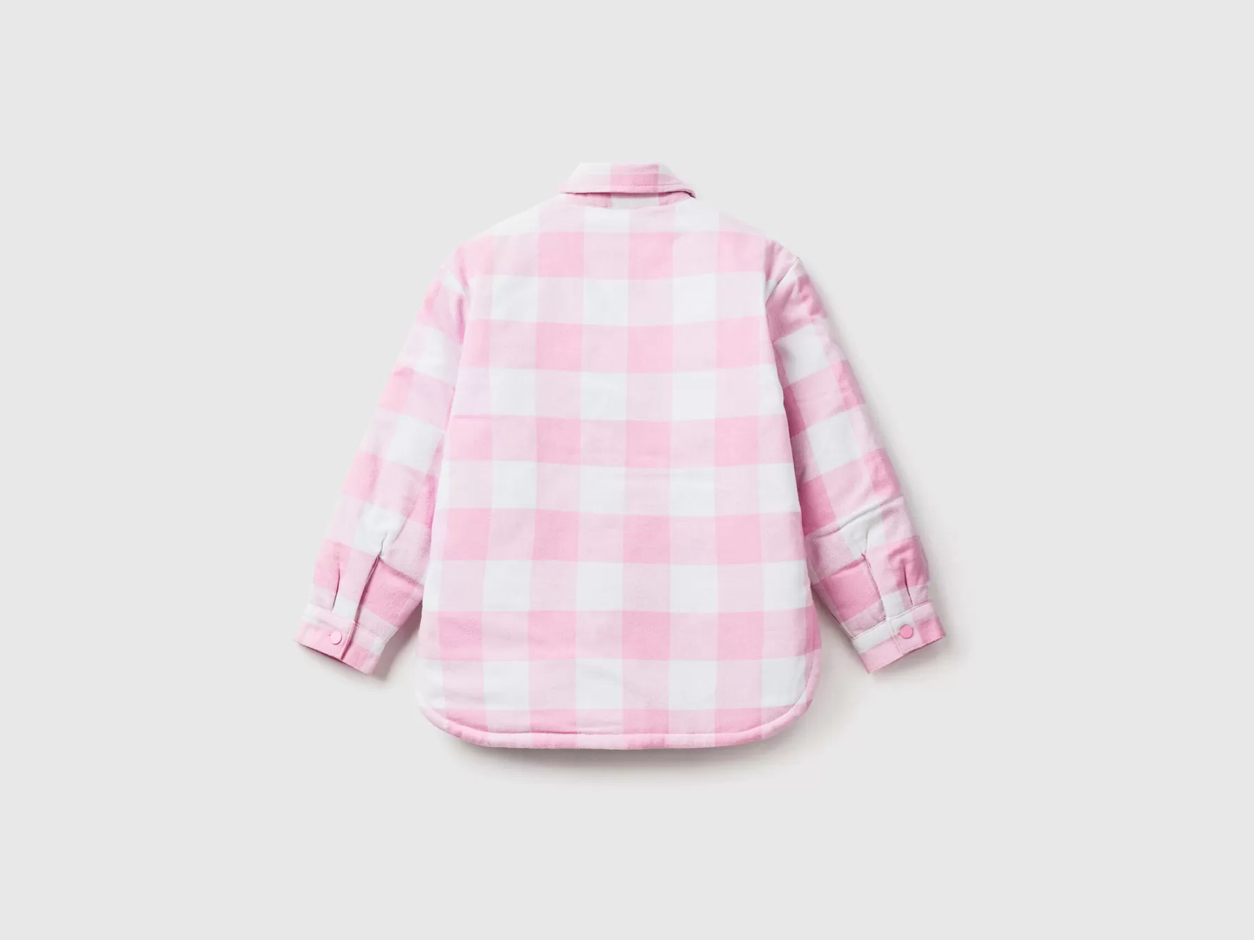 Benetton Giacca Camicia Over A Quadri Rosa Shop