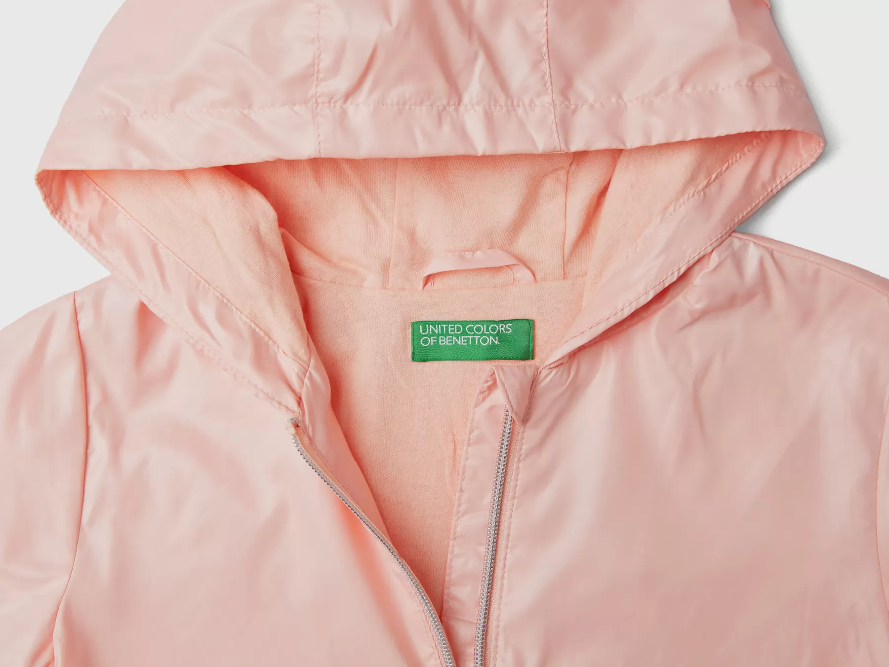 Benetton Giacca Leggera "Rain Defender" Rosa Tenue Discount