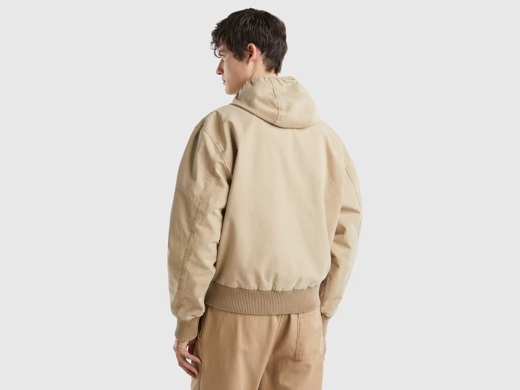 Benetton Giaccacon Cappuccio Beige Clearance