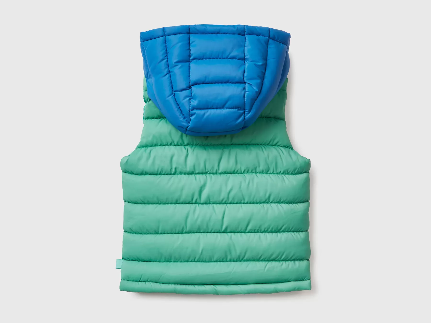 Benetton Gilet Imbottito Color Block Verde Online