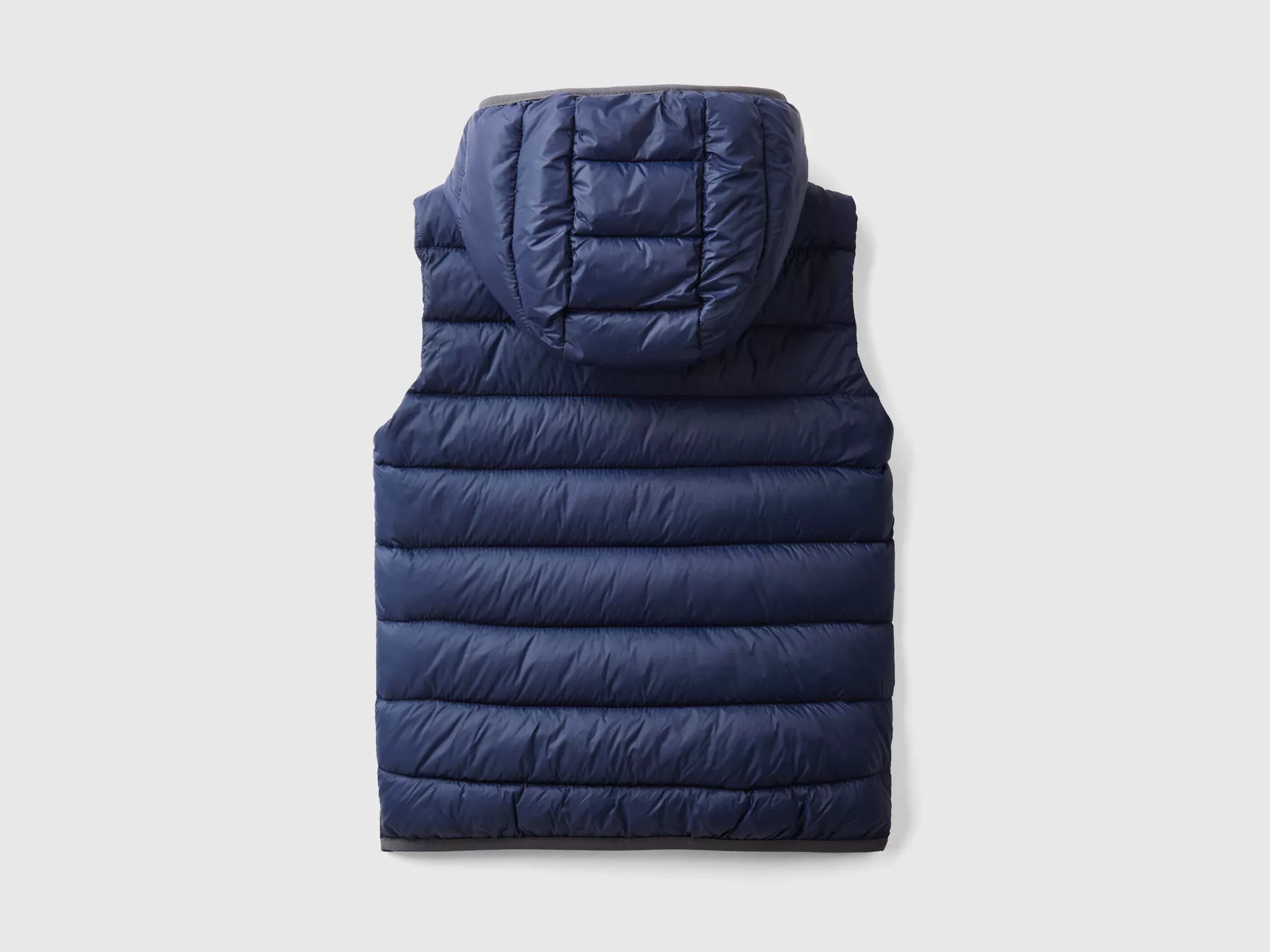 Benetton Gilet Imbottito Con Cappuccio Blu Scuro Best