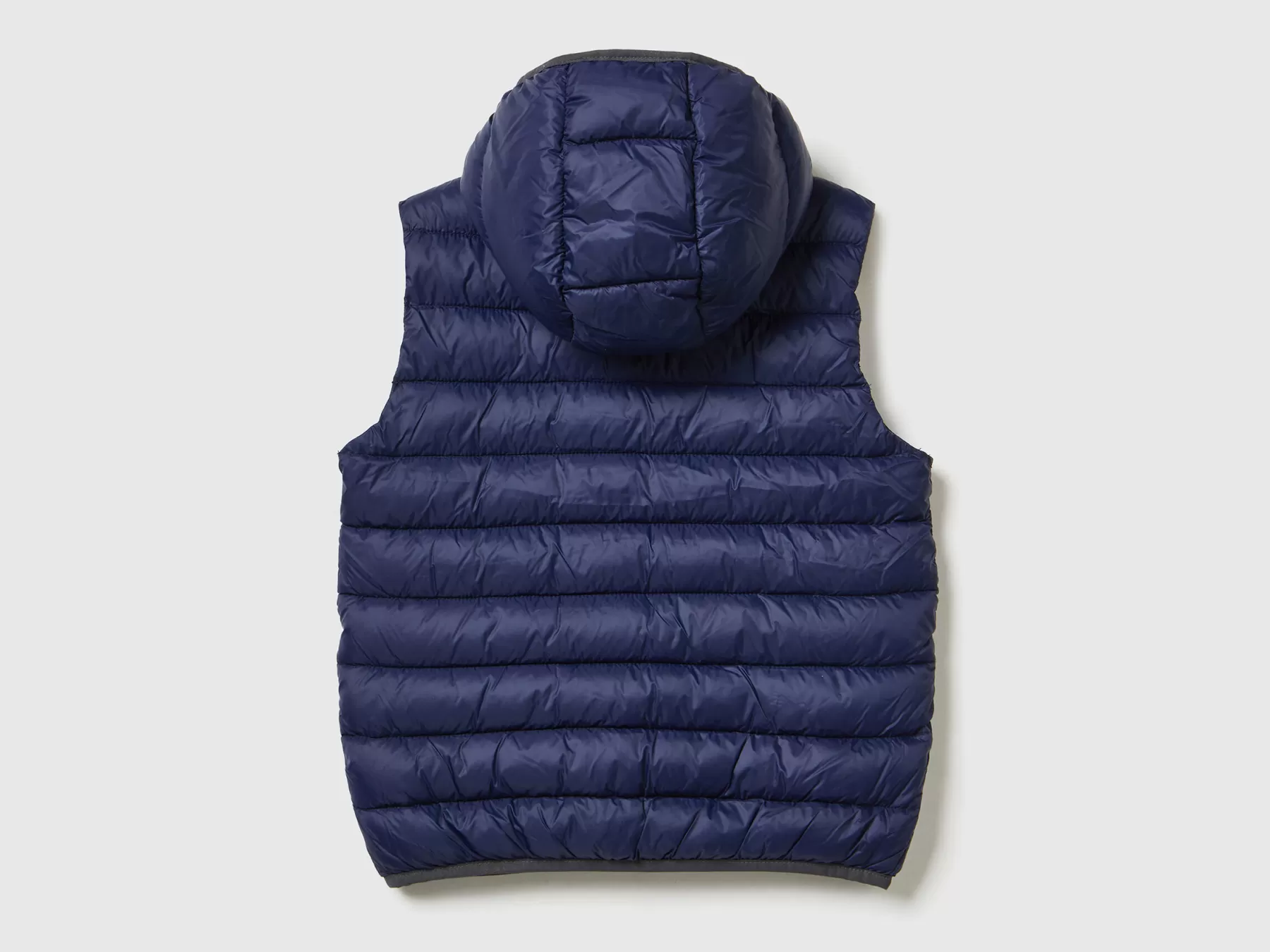 Benetton Gilet Imbottito Con Cappuccio Blu Scuro Fashion