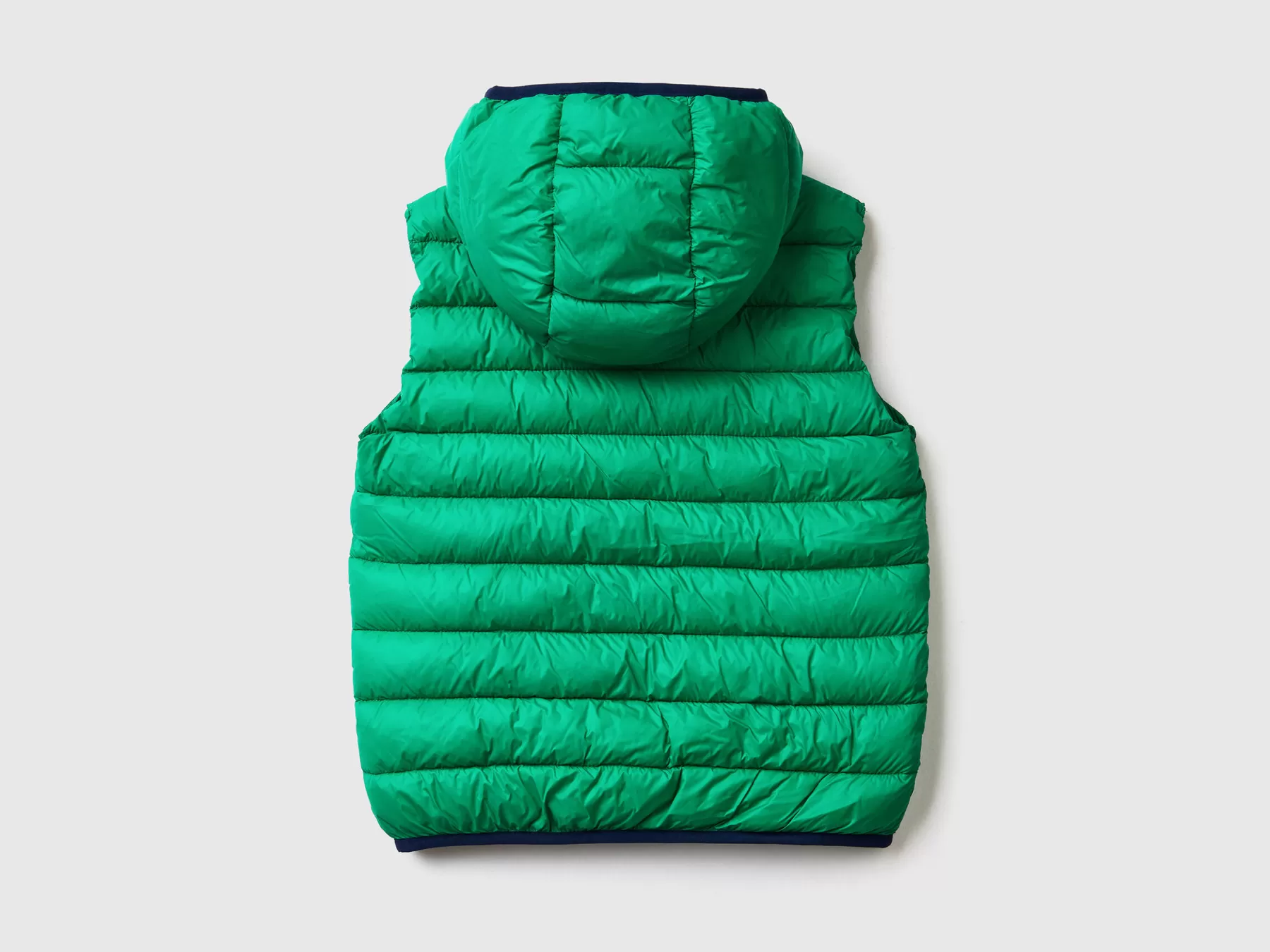 Benetton Gilet Imbottito Con Cappuccio Verde New